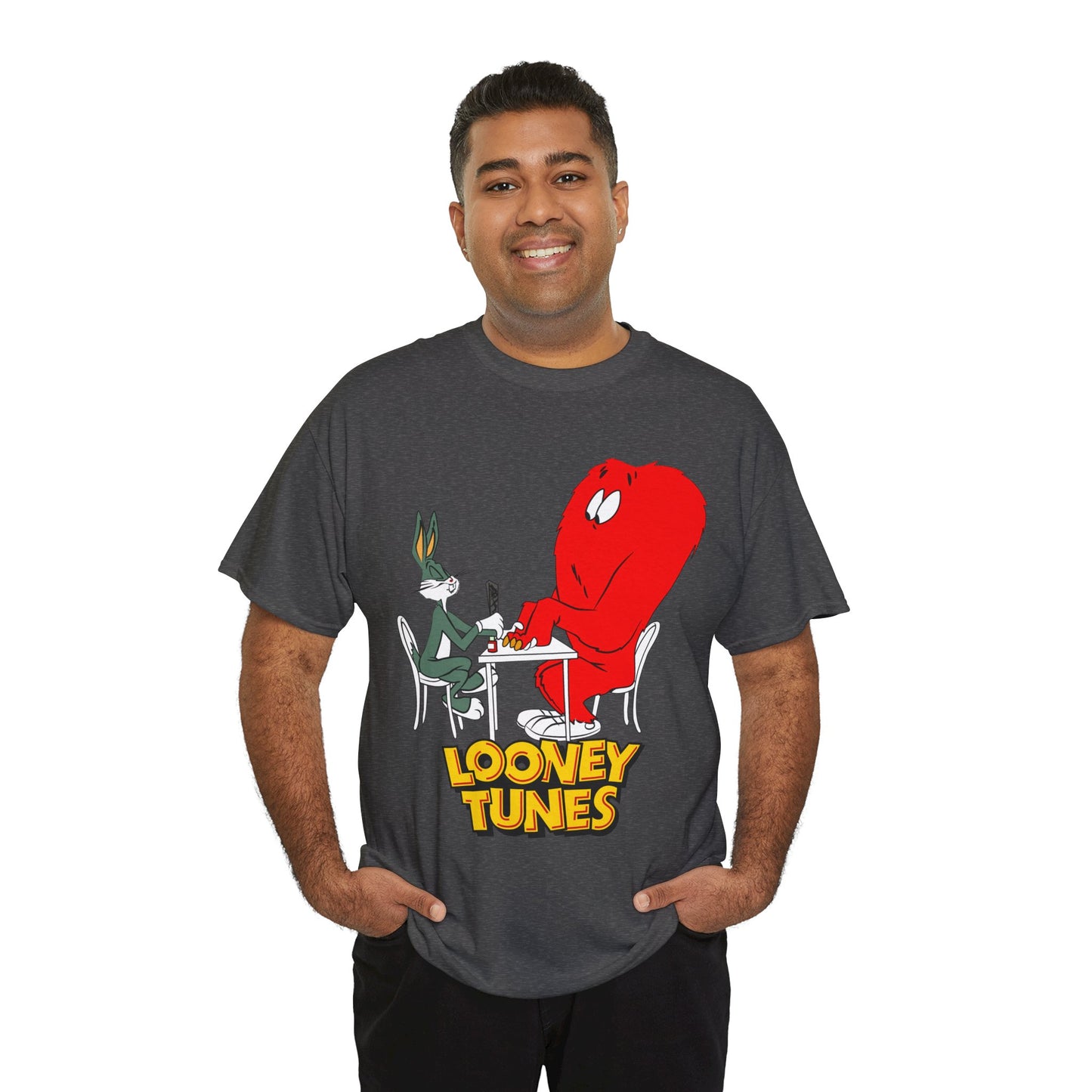 Bugs Bunny & Gossamer T-Shirt - Looney Tunes Cartoon - Popular Halloween Monster Getting a Manicure - Funny, Humorous Image