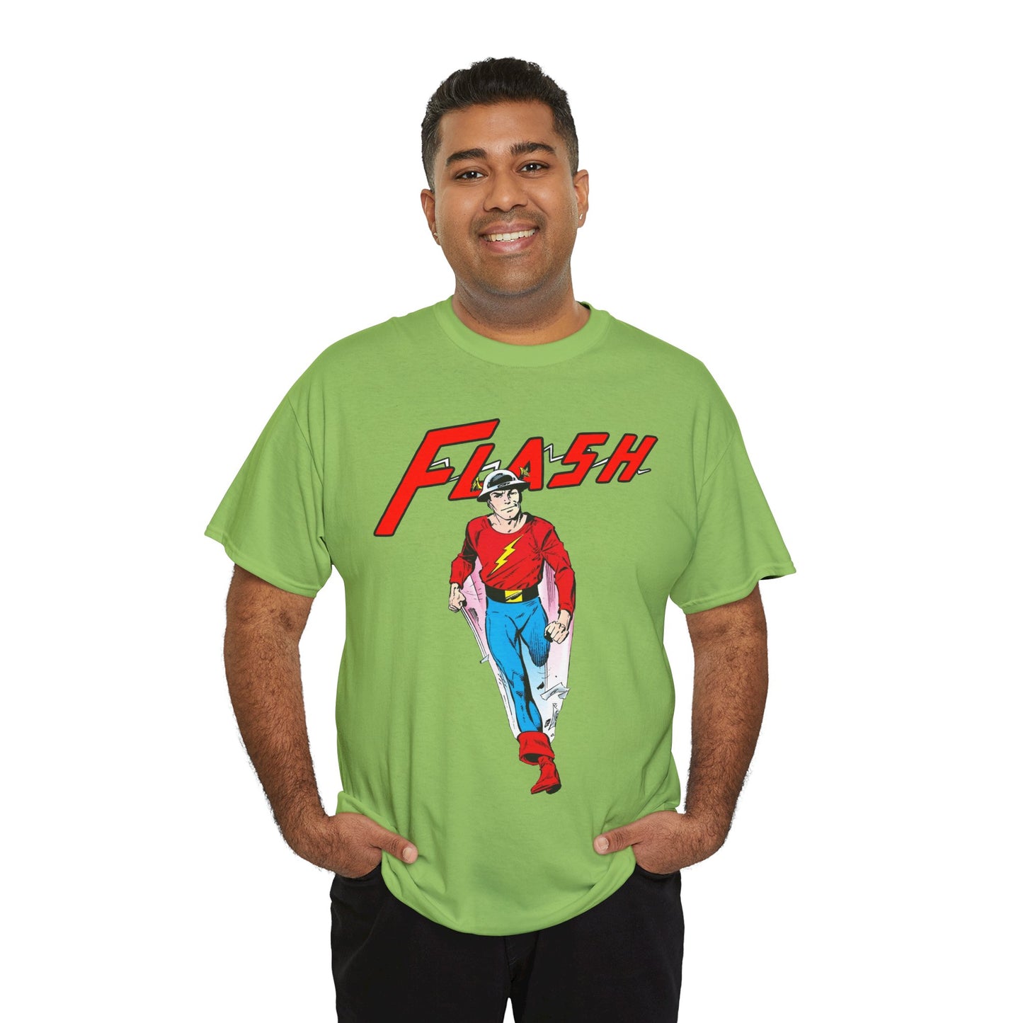 Golden Age Flash T-Shirt - John Byrne Art - Justice Society/JSA Member - Jay Garrick - Speedster