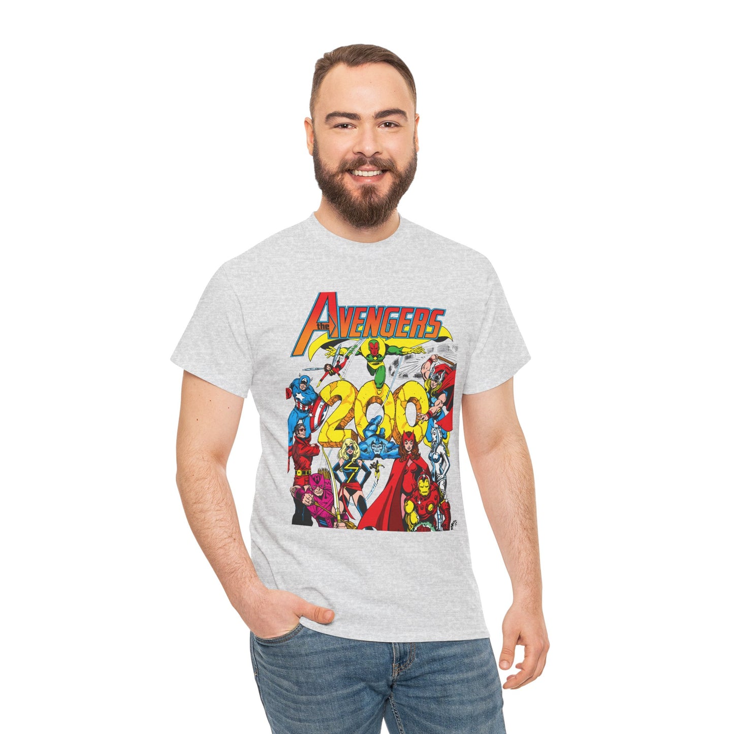 Avengers T-Shirt - George Perez Art - #200 Cover - Thor, Scarlet Witch, Iron Man, Vision, Hawkeye, Beast, Jocasta, Wasp, Captain America, Wonder Man