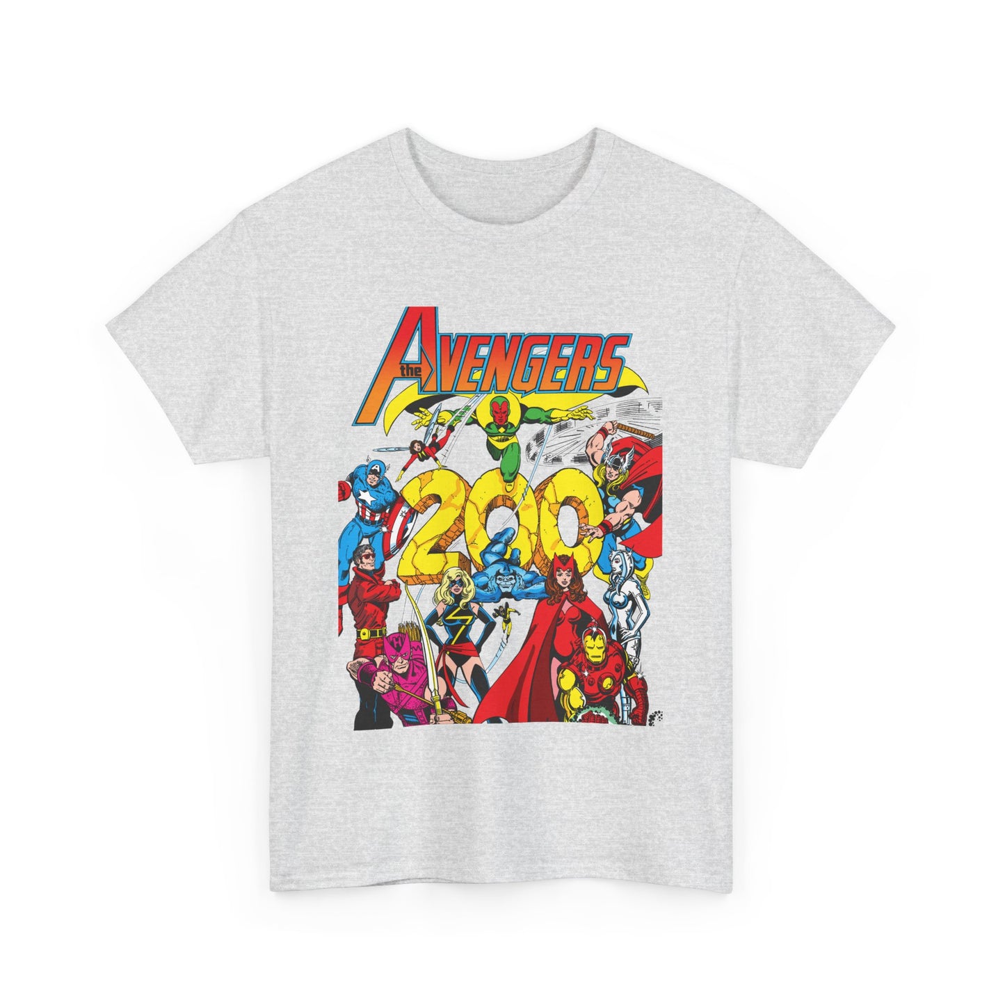Avengers T-Shirt - George Perez Art - #200 Cover - Thor, Scarlet Witch, Iron Man, Vision, Hawkeye, Beast, Jocasta, Wasp, Captain America, Wonder Man
