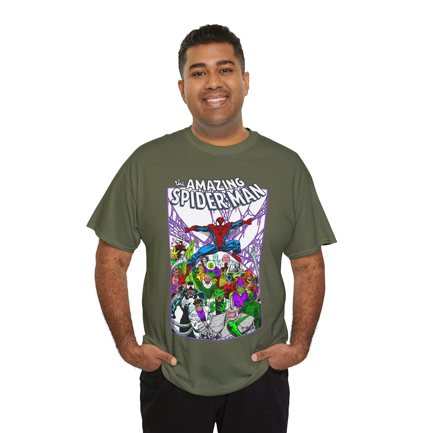 Amazing Spider-Man T-Shirt - Mark Bagley Art - Venom, Green Goblin, Rhino, Doctor Octopus, Kingpin, Carnage - Marvel Comics