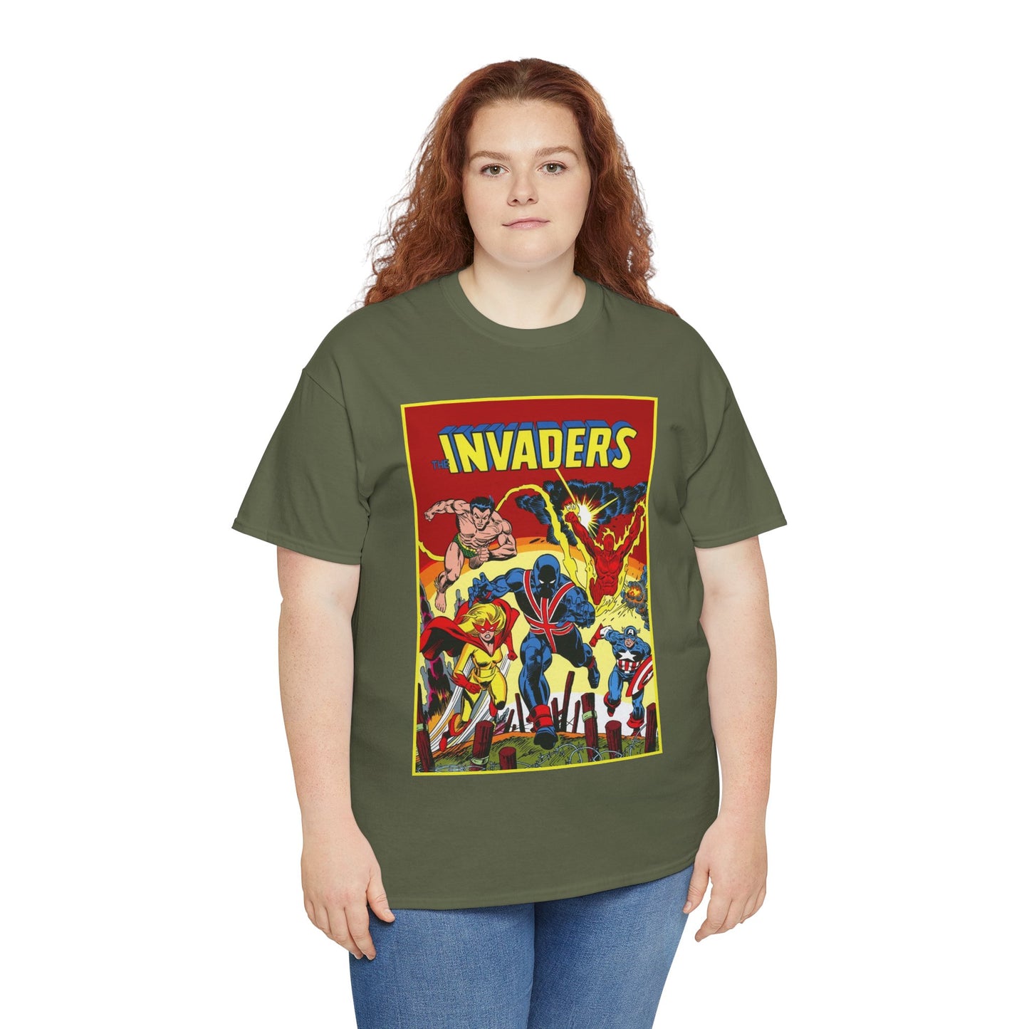 Invaders T-Shirt - Captain America, Human Torch, Namor, Spitfire - World War II Soldiers - Golden Age Heroes - Marvel Comics
