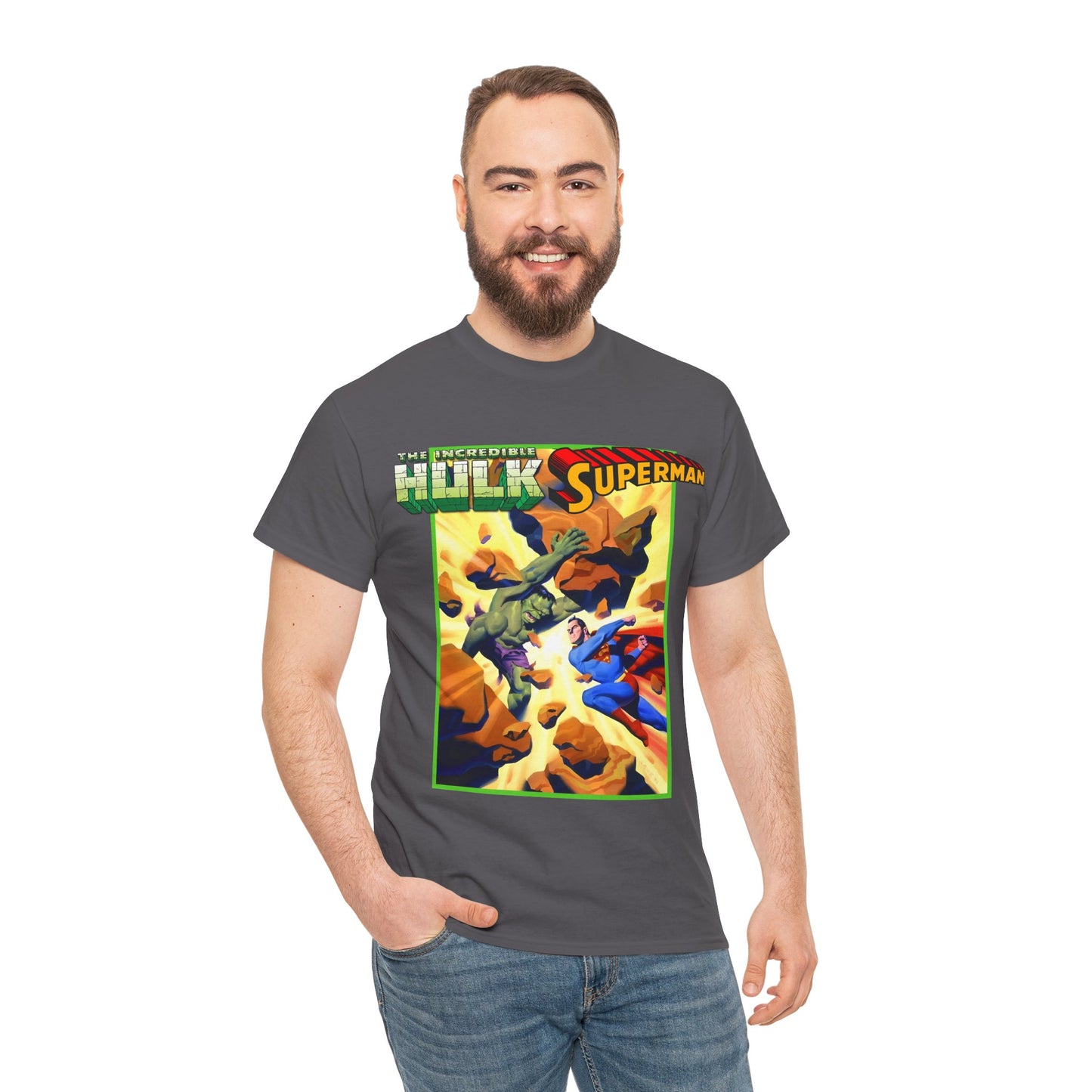 Incredible Hulk Vs Superman T-Shirt - Amazing Steve Rude Art - DC Comics & Marvel 90s Crossover - Bruce Banner, Clark Kent