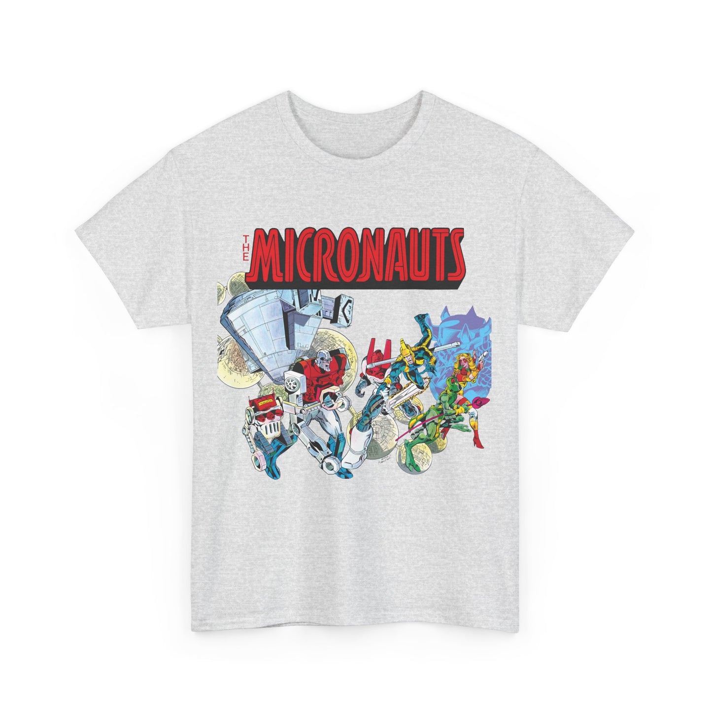 Micronauts T-Shirt - Jackson Guice Art - Arcturus Rann, Biotron, Marionette, Acroyear, Bug - Marvel Comics