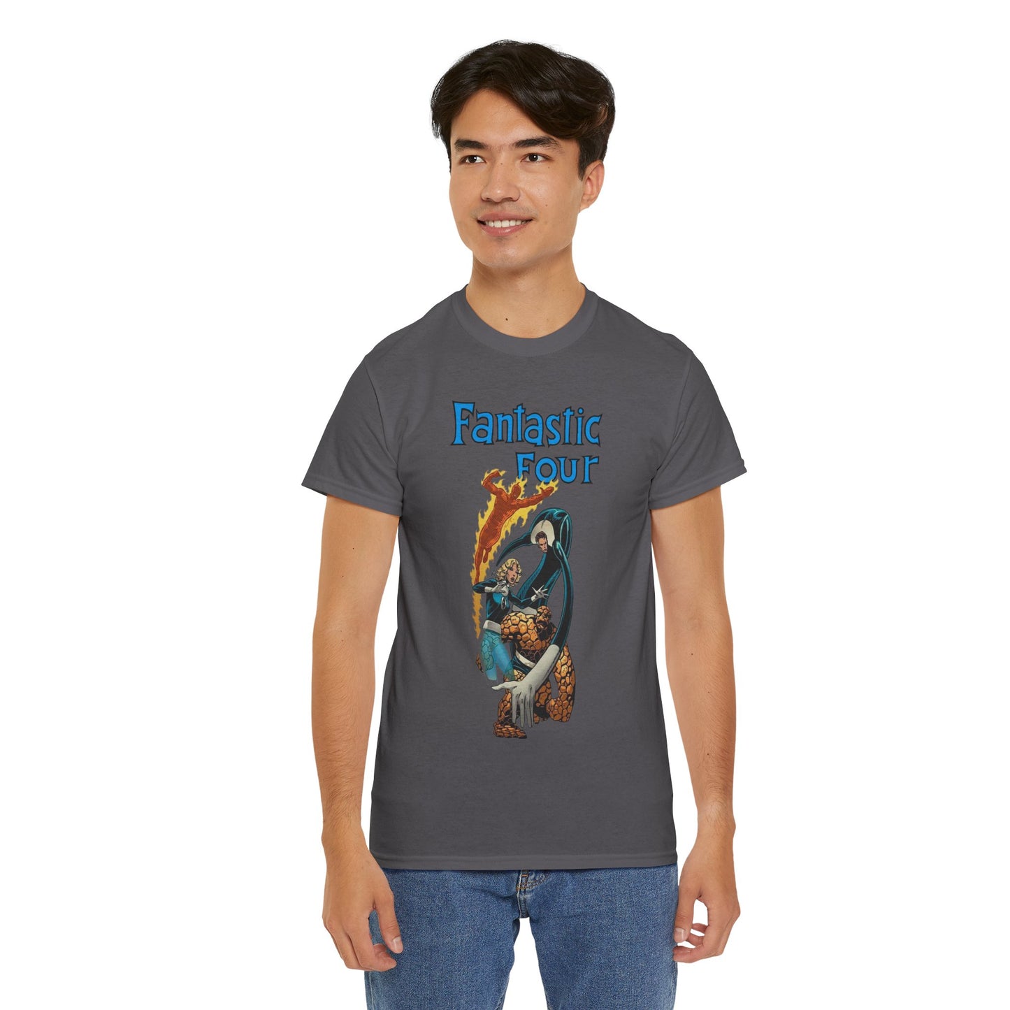 Fantastic Four T-Shirt - John Byrne Art - Invisible Woman, Reed Richards, The Thing, Human Torch - Marvel Comics