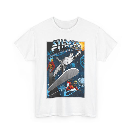 Silver Surfer T-Shirt - With Adam Warlock & Captain Marvel - Norrin Radd - Former Herald of Galactus - Fantastic Four Ally - Marvel Comics