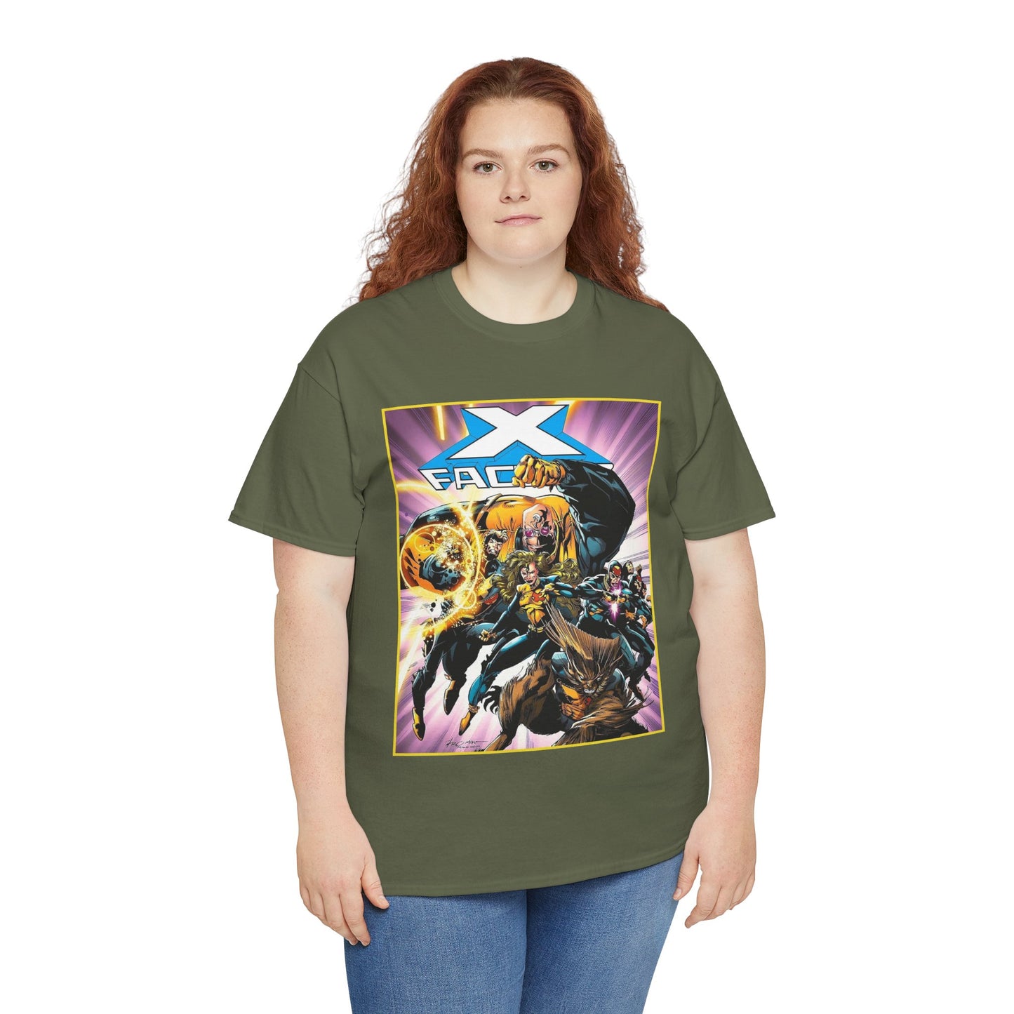 X-Factor T-Shirt - Larry Stroman Art - Polaris, Havok, Strong Guy, Jamie Madrox - X-Men Spin-Off - Mutant Heroes - Marvel Comics