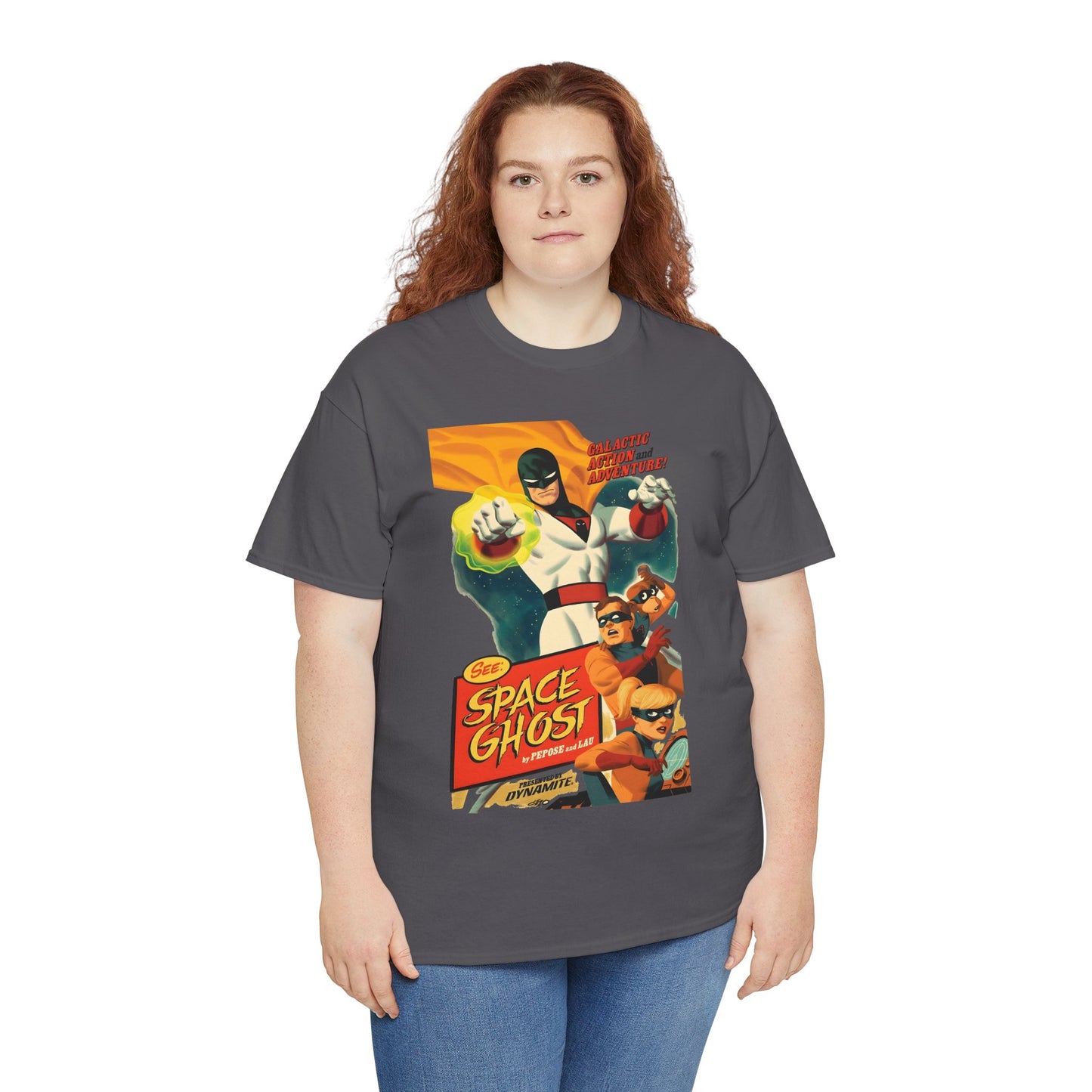 Space Ghost T-Shirt - Frank Cho Art - Jan, Jace & Blip - Movie Poster Style Artwork - Alex Toth Creation - Hanna-Barbera Cartoon