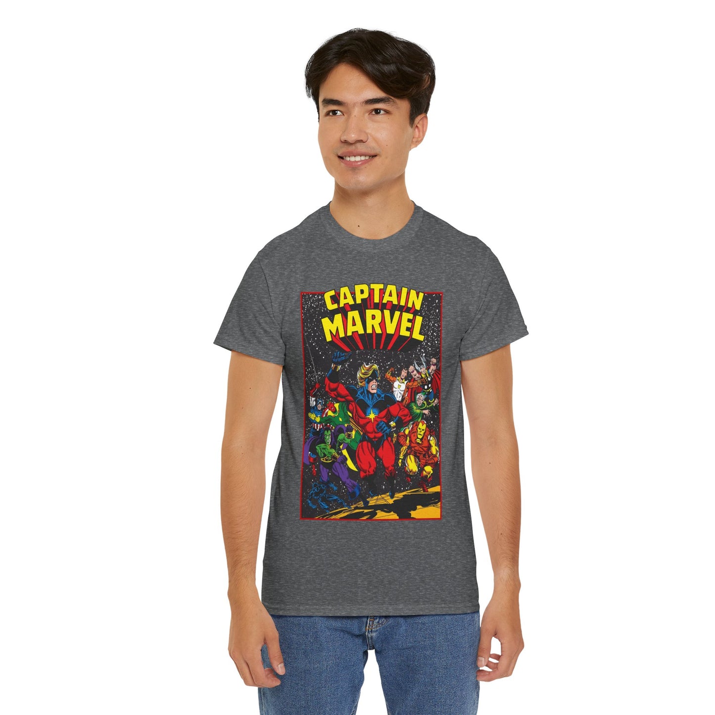 Captain Marvel T-Shirt - Marvel Comics - Jim Starlin Art - Mar-Vell - Kree - Cosmic Hero