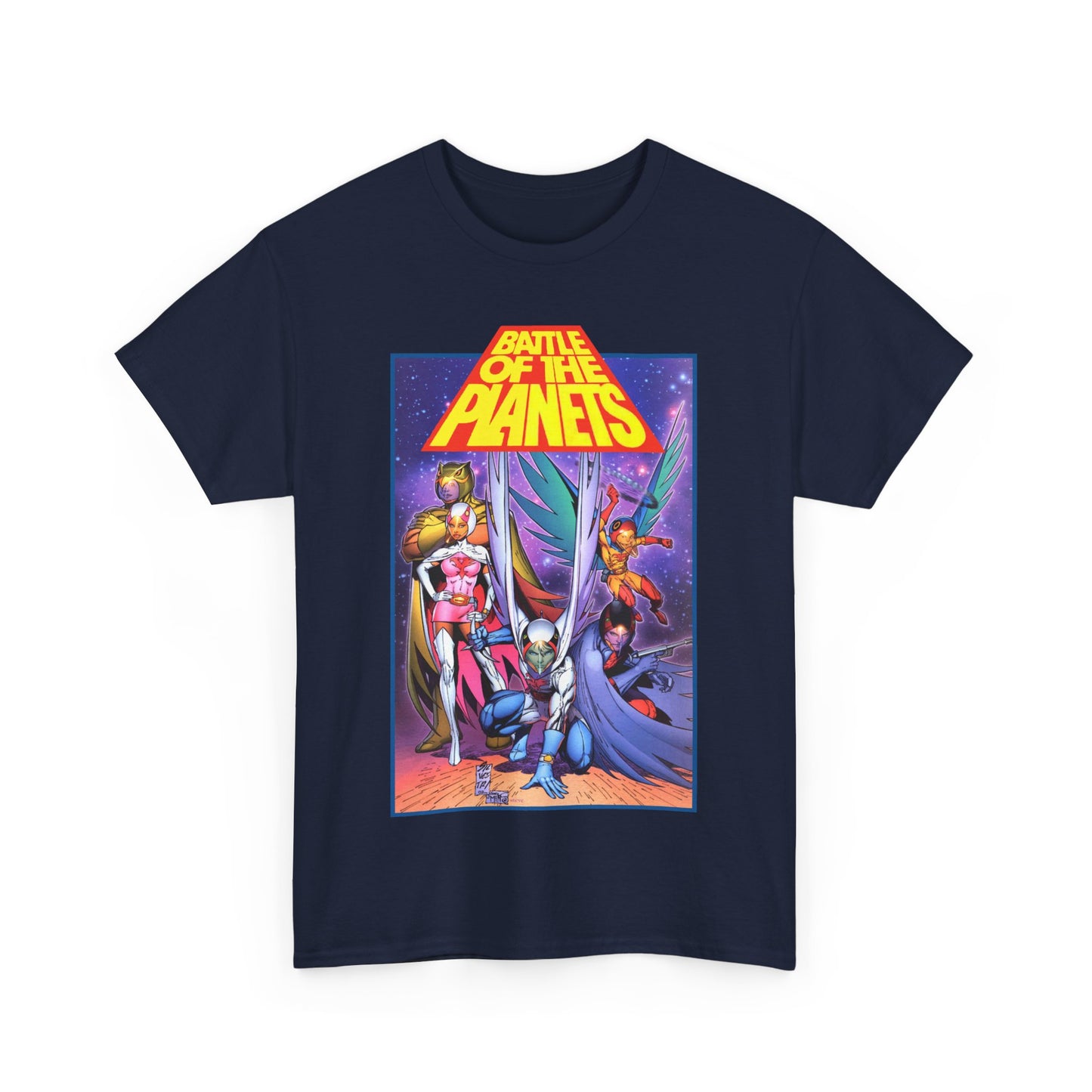 Battle of the Planets T-Shirt - Marc Silvestri Art - G-Force - Popular Gatchaman Cartoon - Mark, Jason, Princess, Keyop, and Tiny