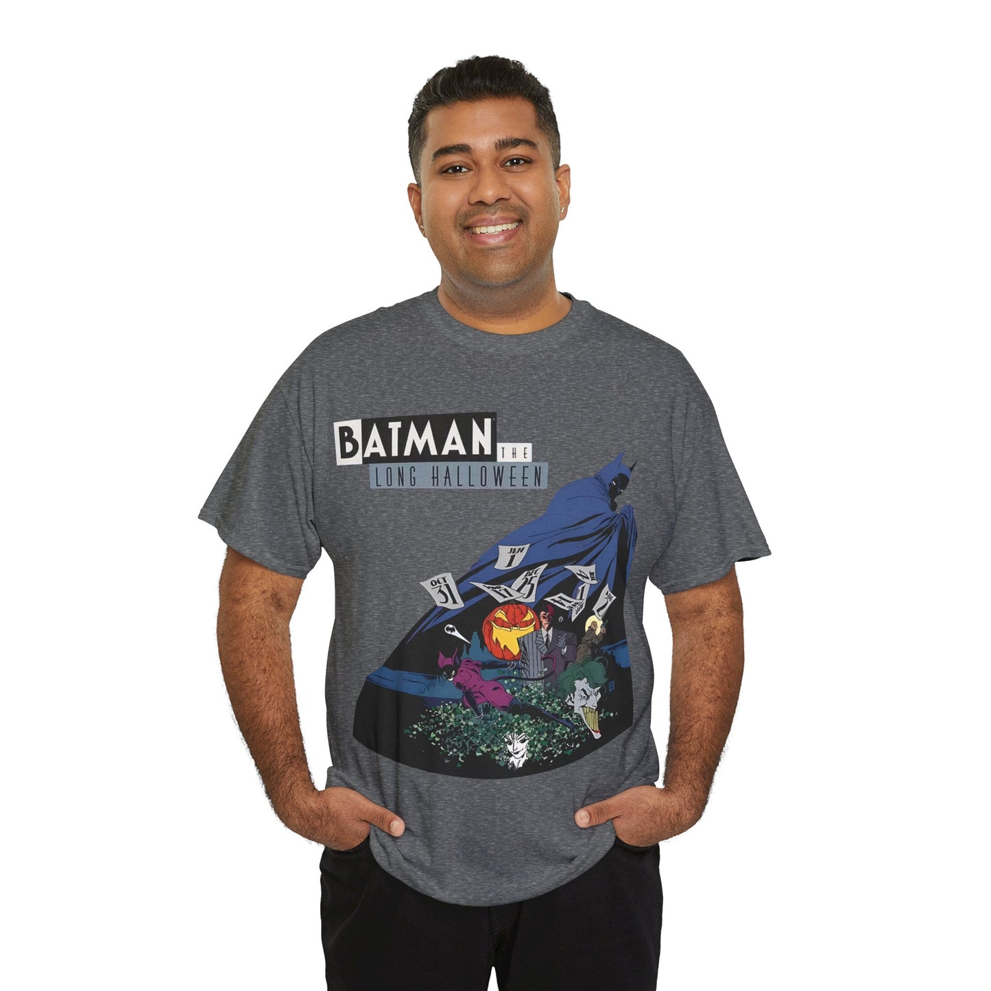 Batman The Long Halloween T-Shirt - Stunning Tim Sale Art - Joker, Catwoman, Two-Face, Poison Ivy, Commissioner Gordon - DC Comics - Classic Story