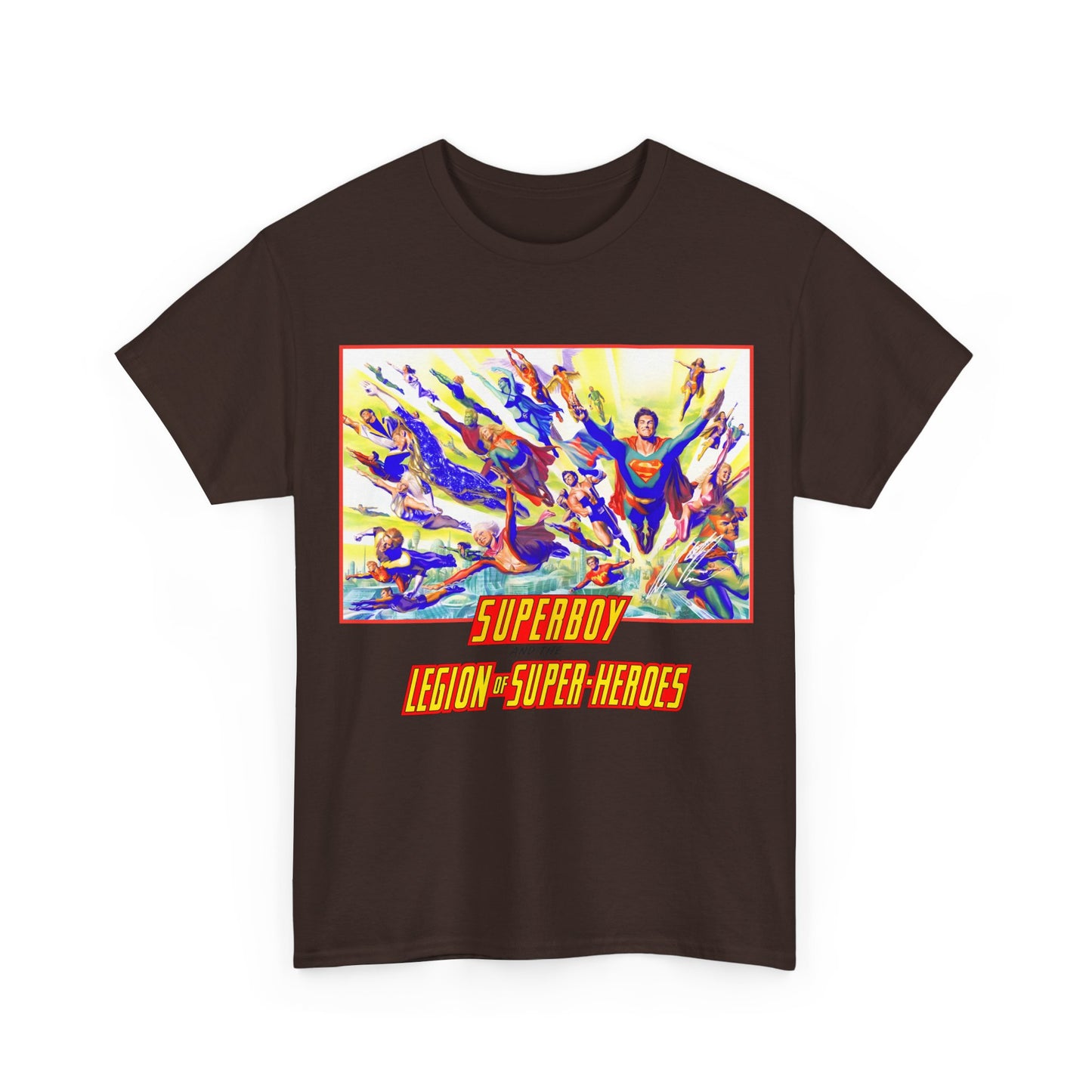 Superboy & Legion of Super-Heroes T-Shirt - Alex Ross Art - Saturn Girl, Brainiac 5, Lightning Lad, Shadow Lass, Dawnstar, Karate Kid - DC Comics