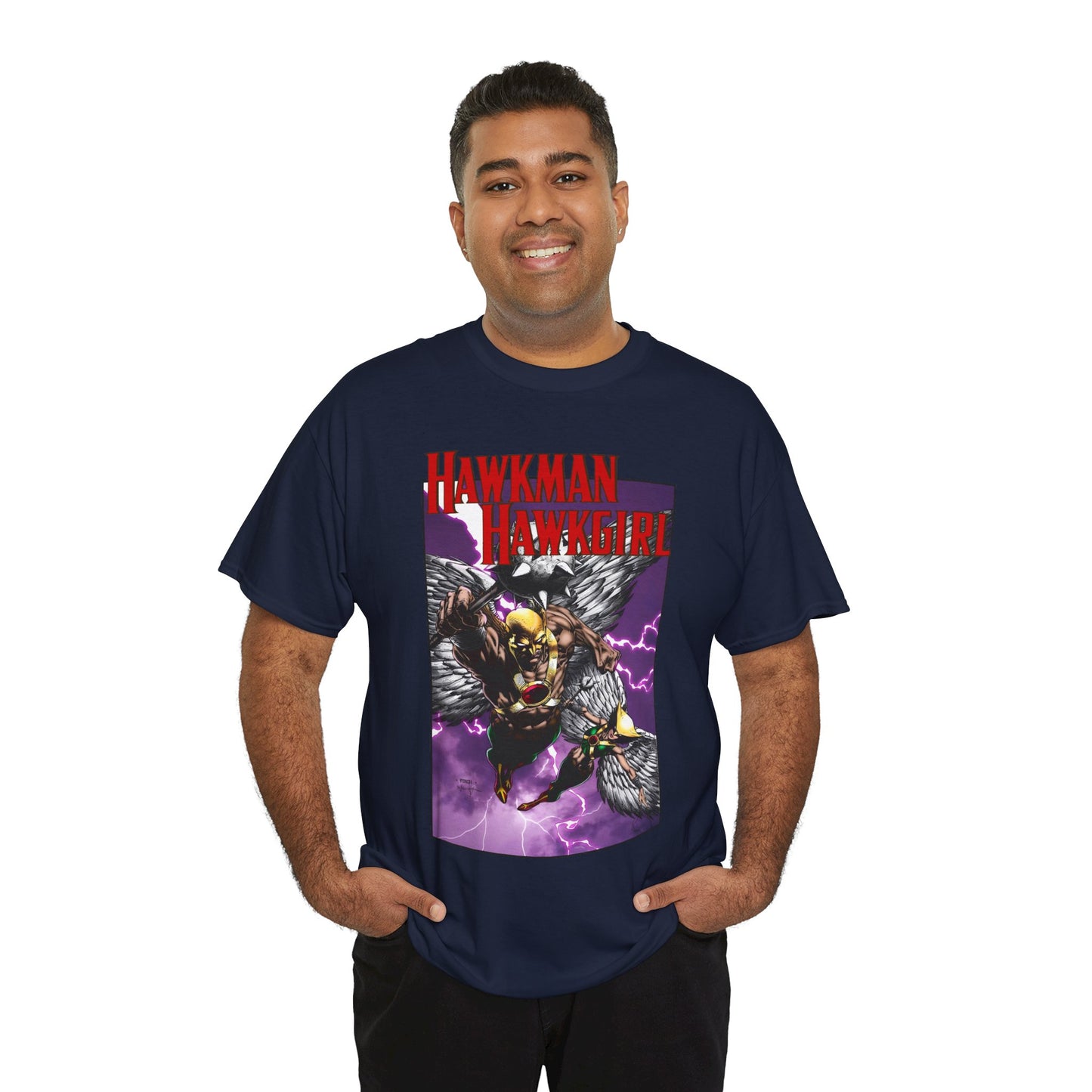Hawkman & Hawkgirl T-Shirt - David Finch Art - Carter & Shayera Hall - JLA & JSA Members - DC Comics