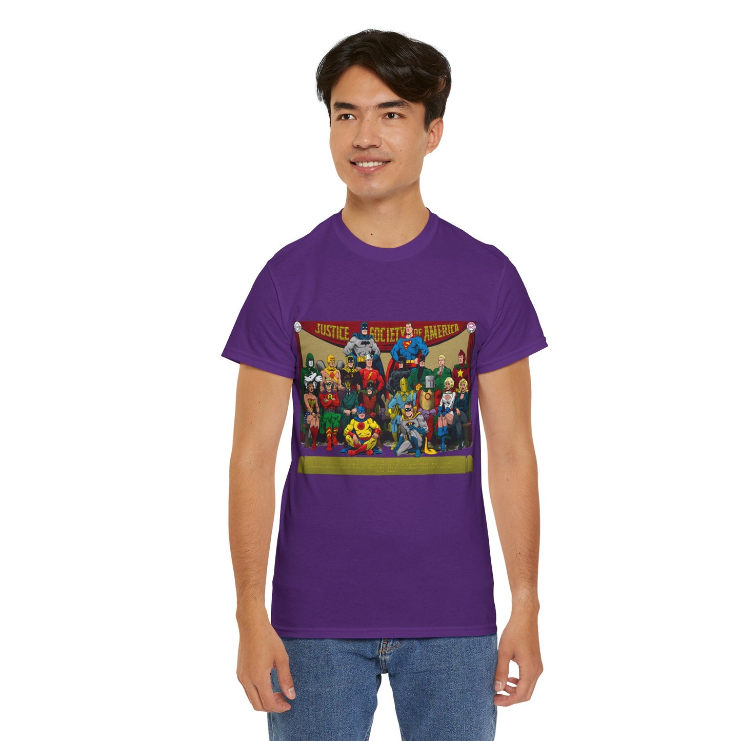 JSA T-Shirt - Sandman, Starman, Atom, Dr Fate, Mr Terrific, Flash, Green Lantern - DC Comics - Justice Society of America - Golden Age
