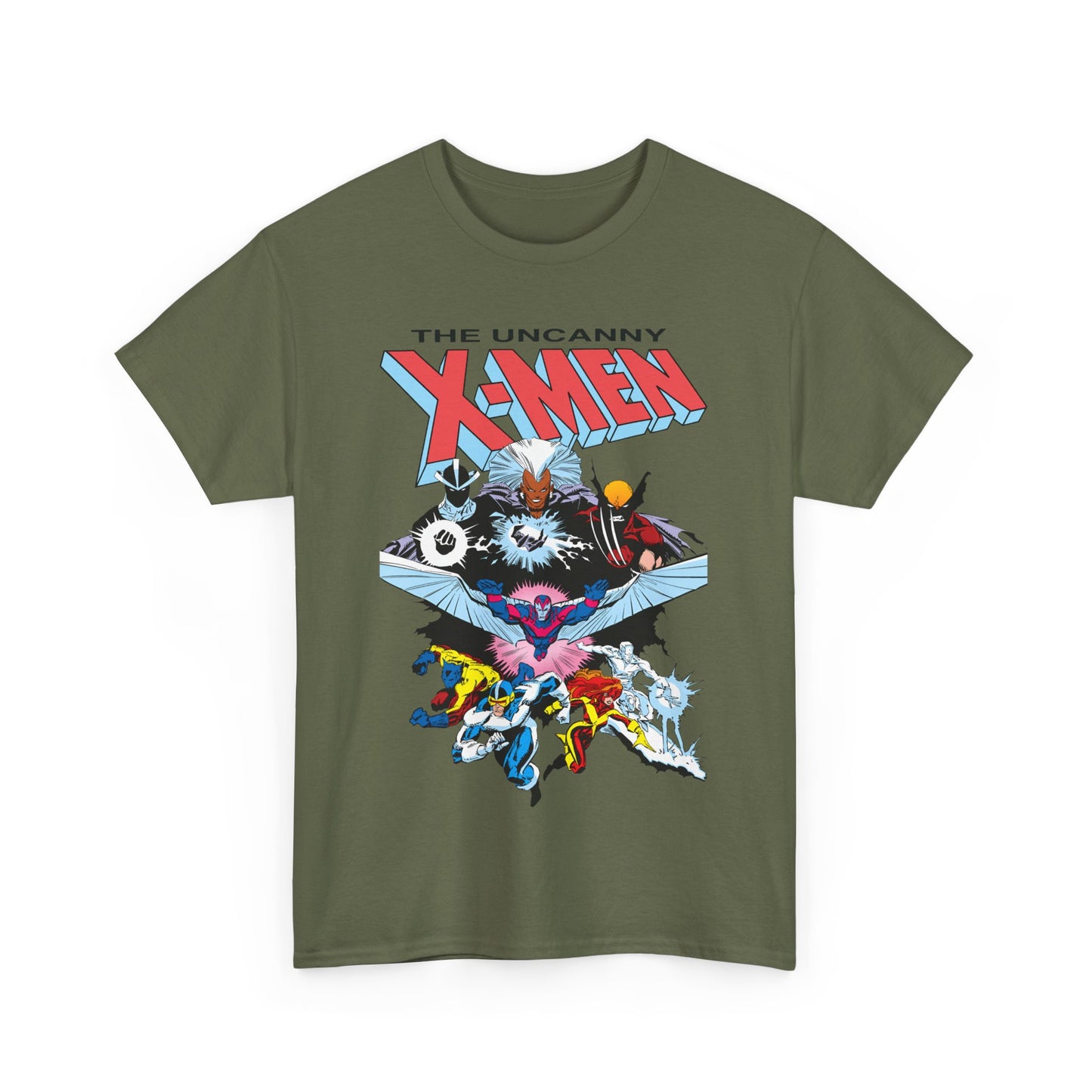 X-Men/X-Factor T-Shirt - Cyclops, Storm, Jean Grey, Iceman, Beast, Wolverine - Marvel Comics - From the Inferno Storyline - Mutant Battle