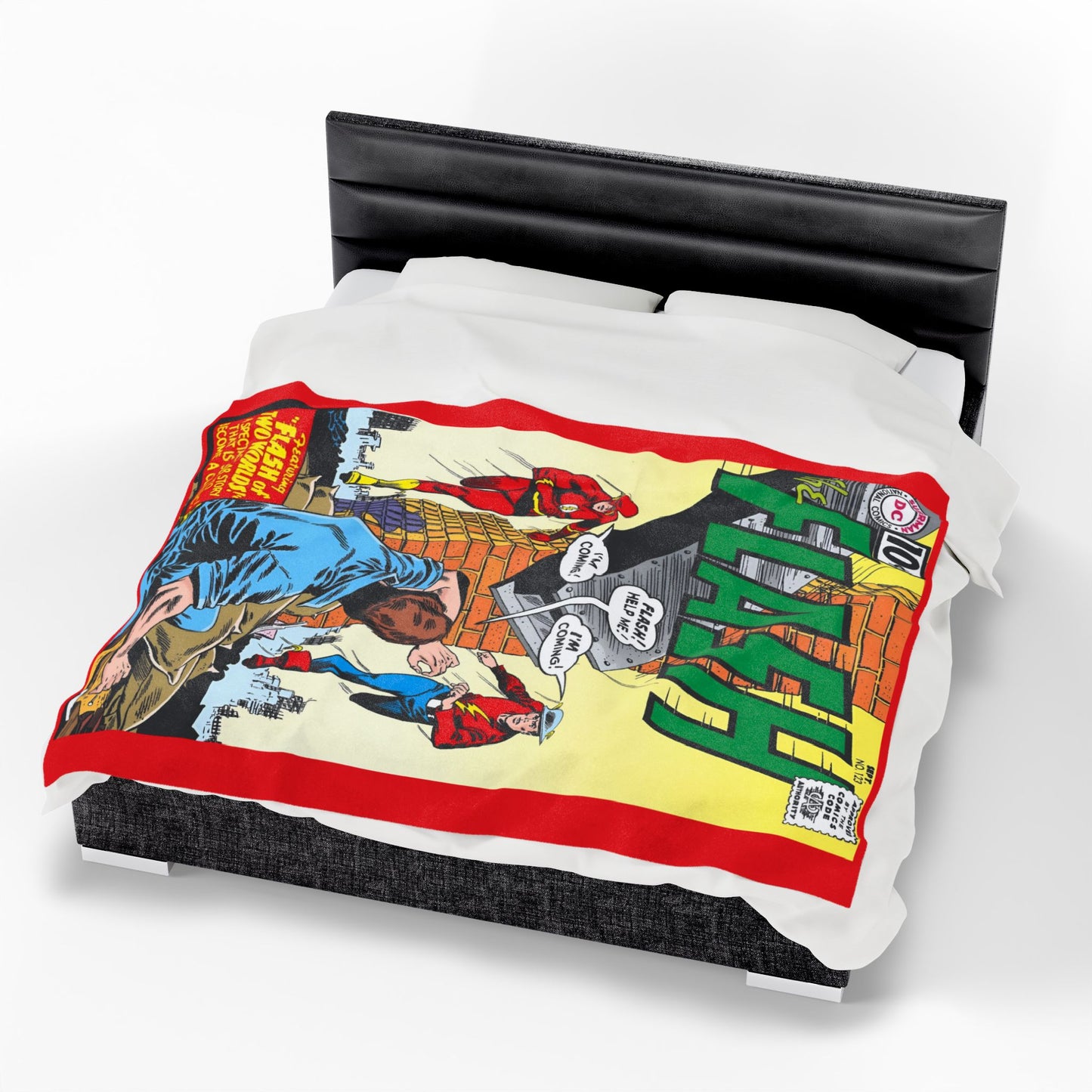 Flash #123 Velveteen Plush Blanket 60x80" - Classic Silver Age Art - Flash of Two Worlds - DC Comics - Crisis