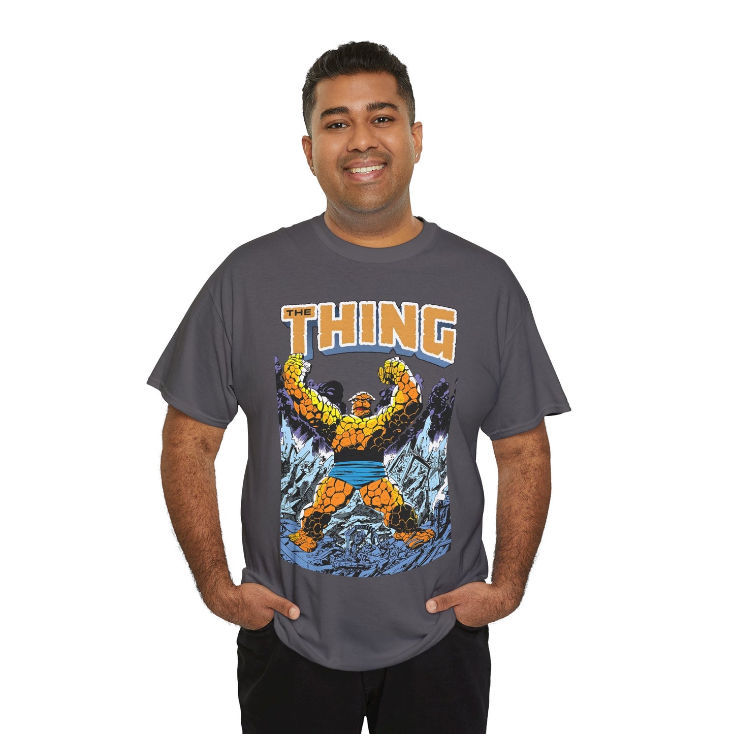 The Thing T-Shirt - John Byrne Art - Member of the Fantastic Four - Marvel Comics 1980s - Ben Grimm