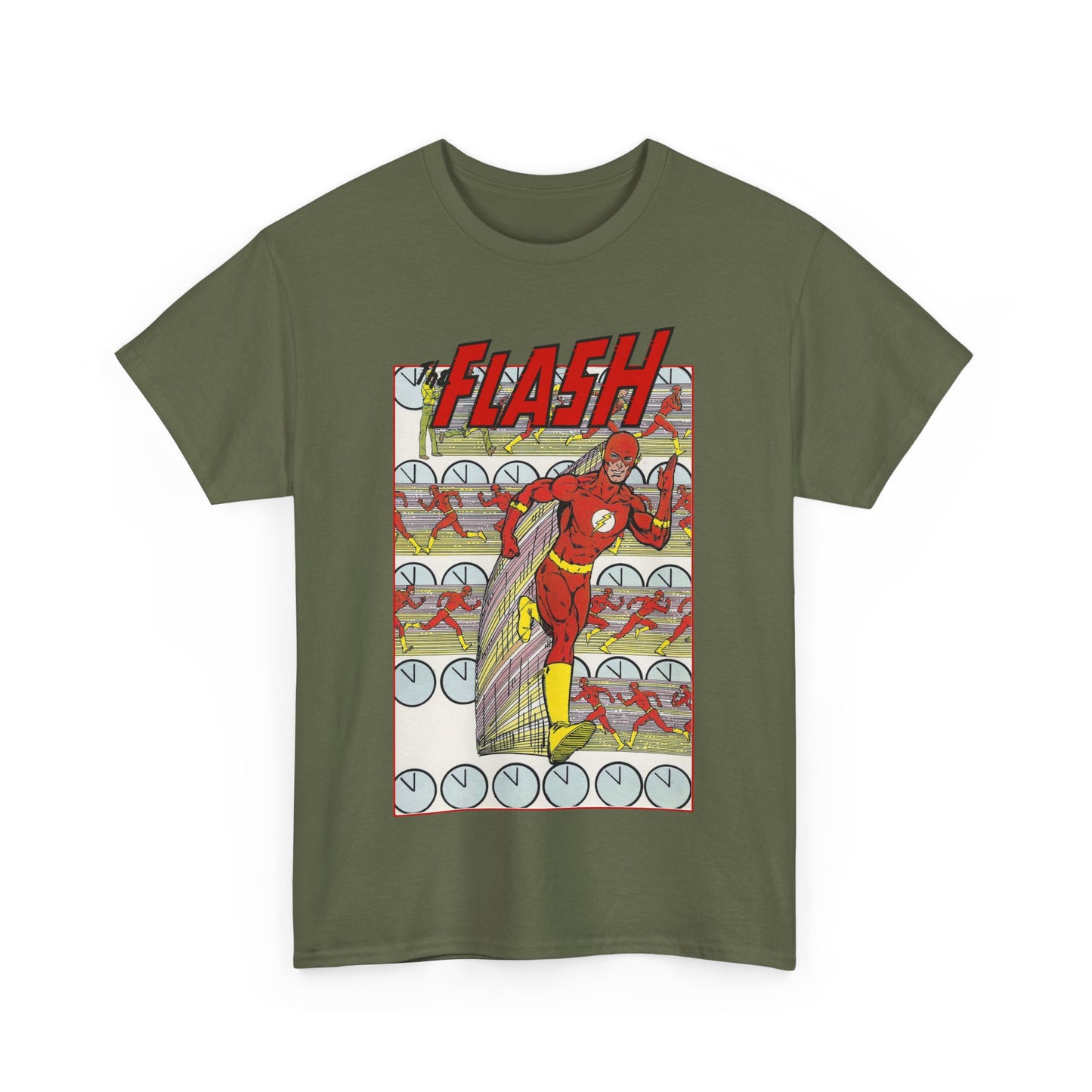 Flash T-Shirt - George Perez Art - JLA Postcard Set - 1980s Art - Justice League of America Satellite Era - Barry Allen, the Fastest Man Alive - DC Comics
