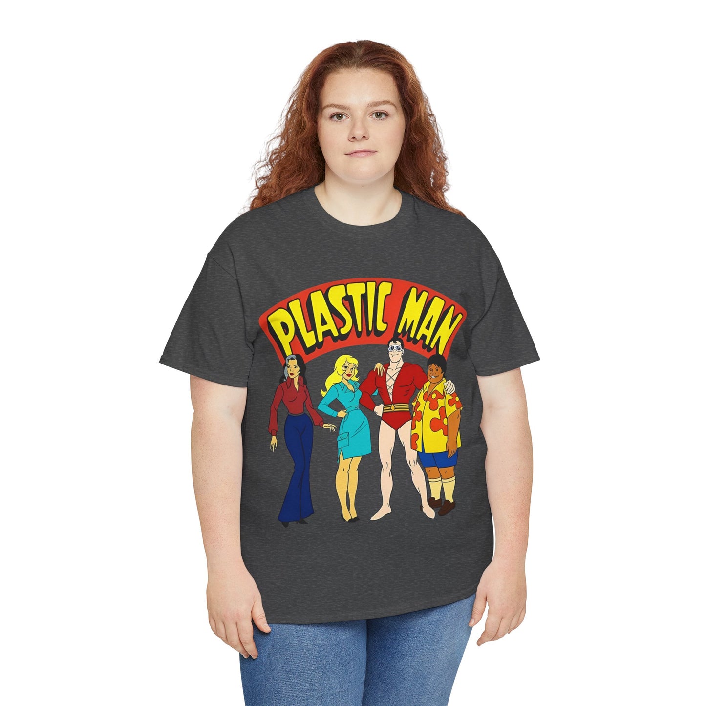 Plastic Man T-Shirt - Penny, Hula-Hula - Ruby-Spears Saturday Morning Cartoon 1980s - DC Comics Character