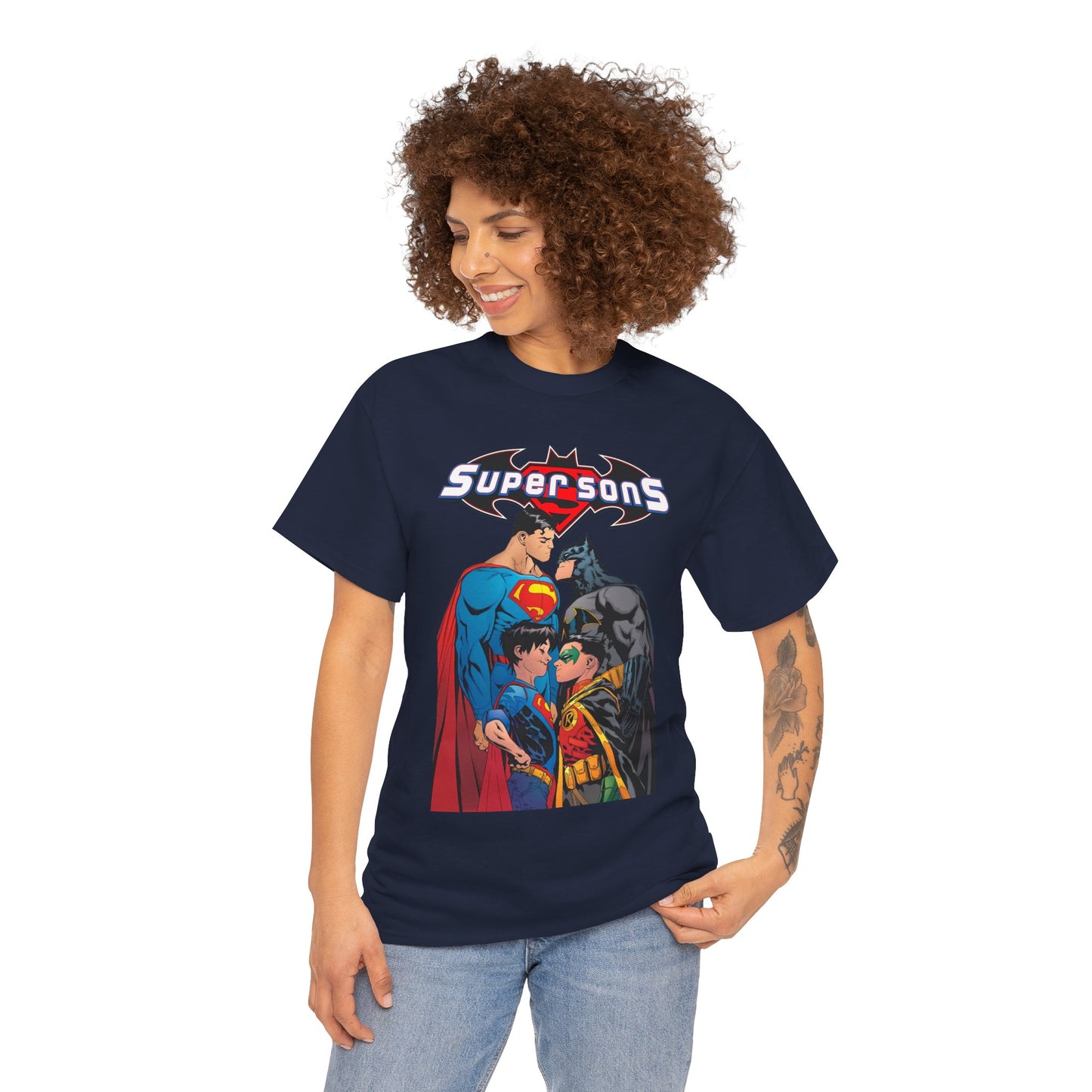Super Sons T-Shirt - Jorge Jimenez Art - Superman, Batman, Jon Kent, Damian Wayne - DC Comics - Sons of Superman & Batman
