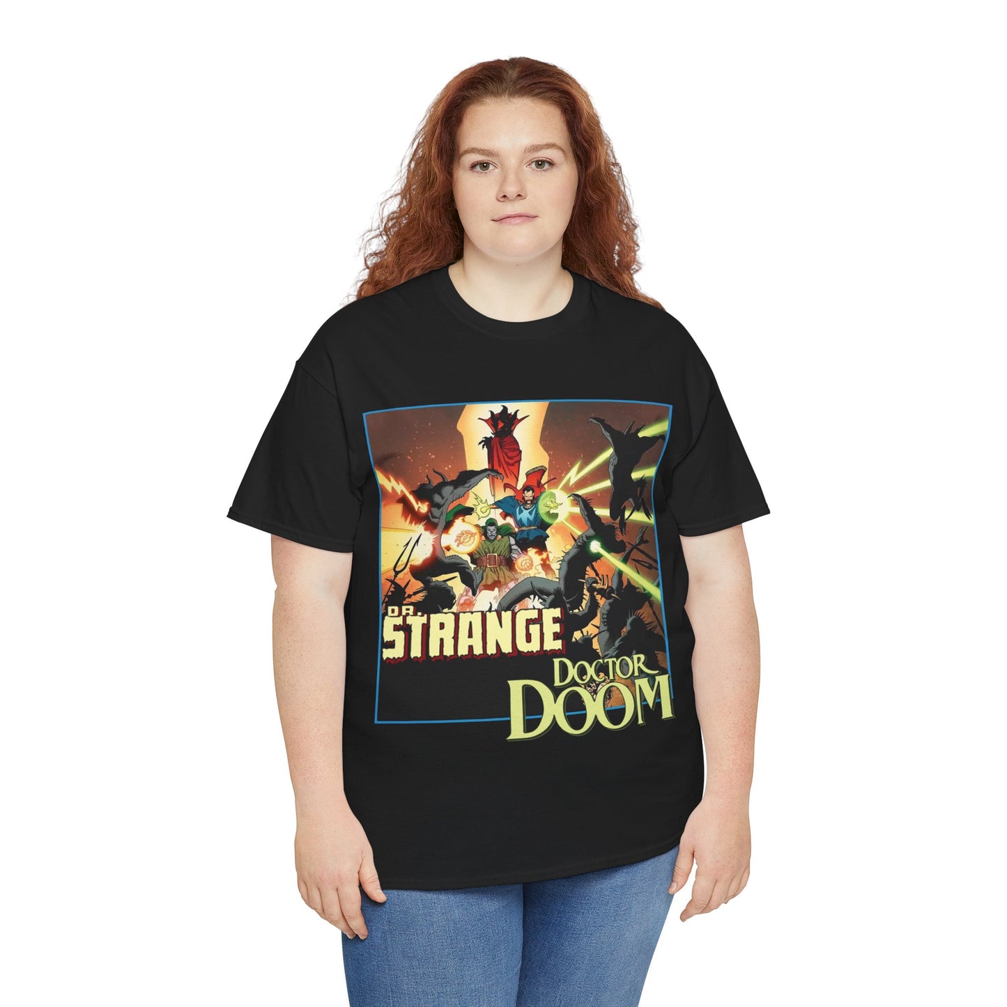 Dr Strange & Doctor Doom T-Shirt - Mike Mignola Art - Triumph & Torment - 1980s Graphic Novel Fighting Mephisto - Marvel Comics