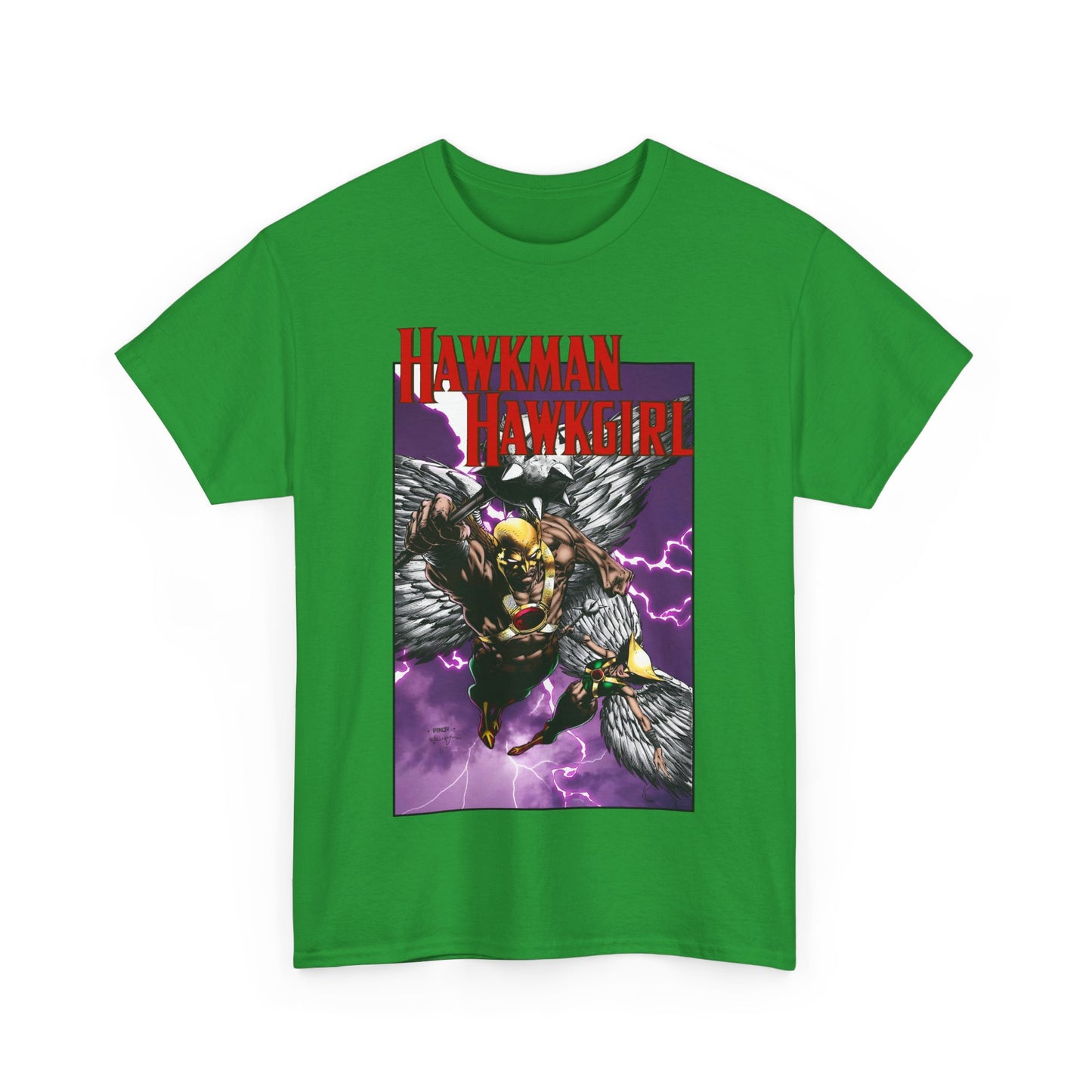 Hawkman & Hawkgirl T-Shirt - David Finch Art - Carter & Shayera Hall - JLA & JSA Members - DC Comics