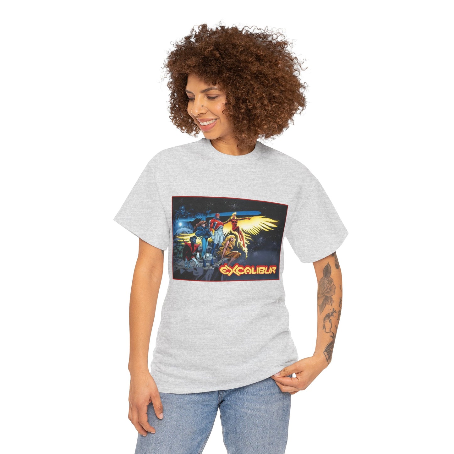 Excalibur T-Shirt - Alan David Art - Captain Britain, Nightcrawler, Shadowcat, Rachel Summers, Meggan - X-Men Series - UK Mutant Team - Marvel Comics