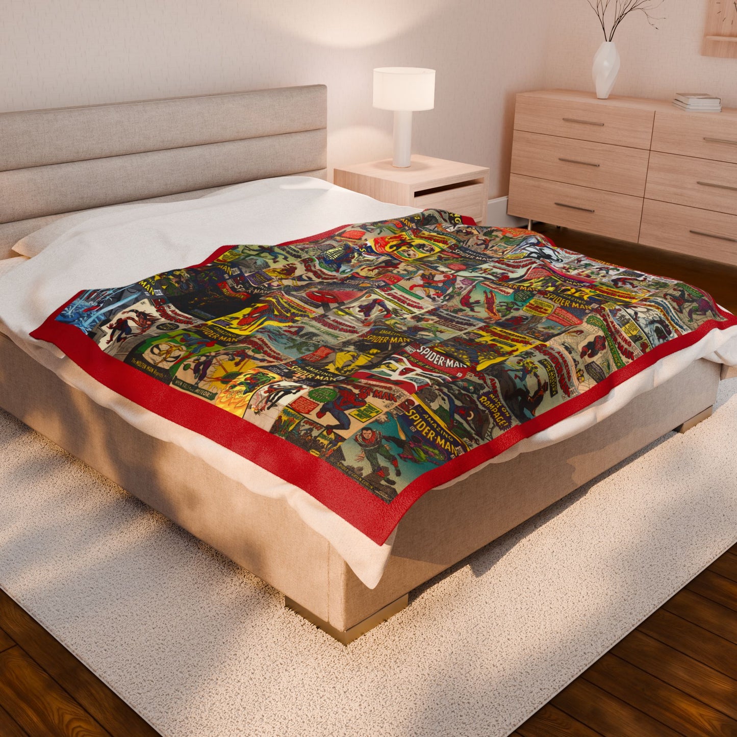 Amazing Spider-Man Velveteen Plush Blanket 60x80" - Steve Ditko Art - Classic Silver Age Covers - Peter Parker - Marvel Comics