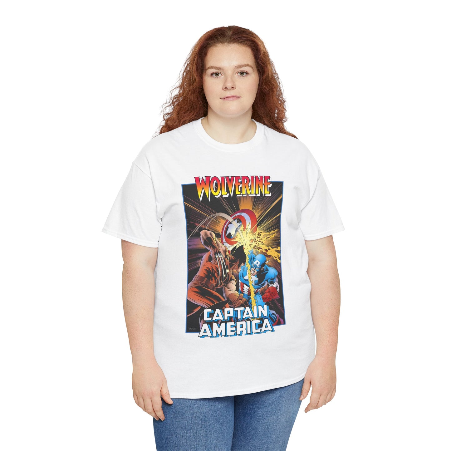 Wolverine Vs Captain America T-Shirt - Mike Zeck Classic Art - Marvel Comics