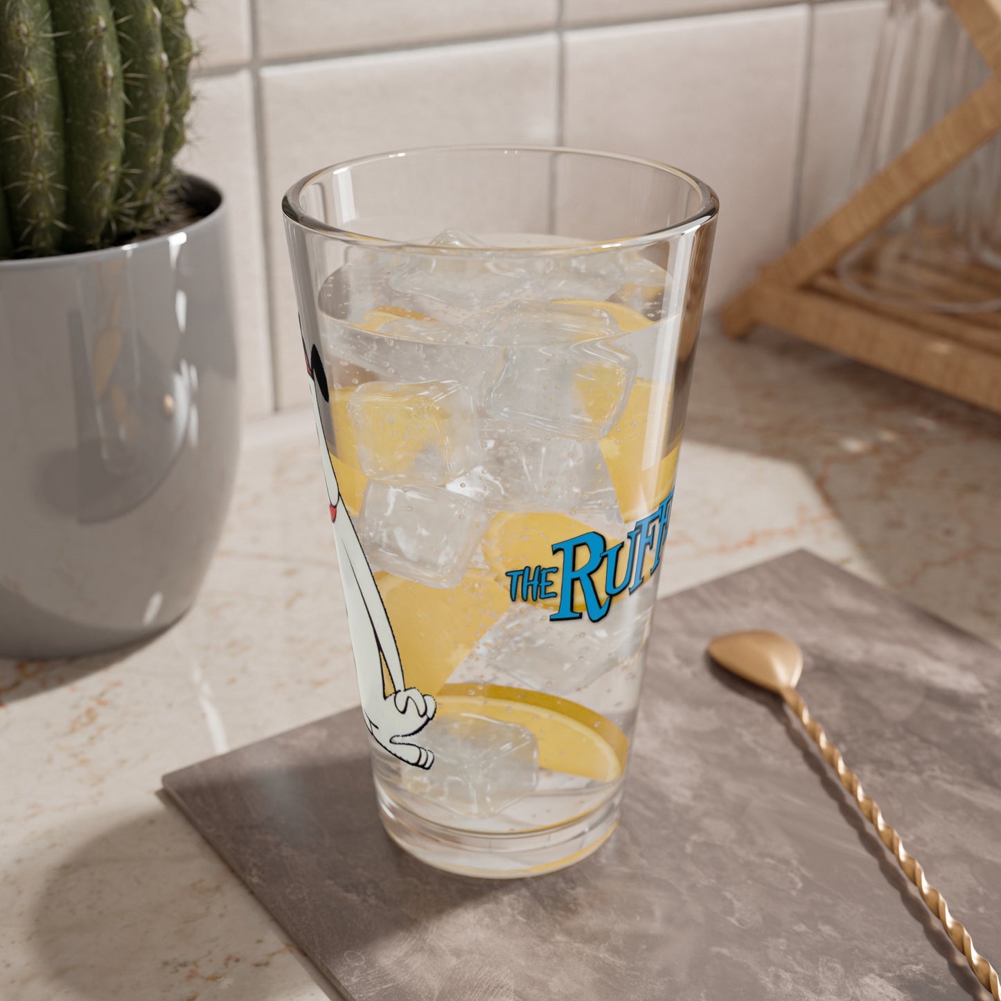 Ruff and Reddy Show Pint Glass, 16oz - Beloved Hanna-Barbera Cartoon 1950s TV - Classic Animation - Early Saturday Morning Cartoon
