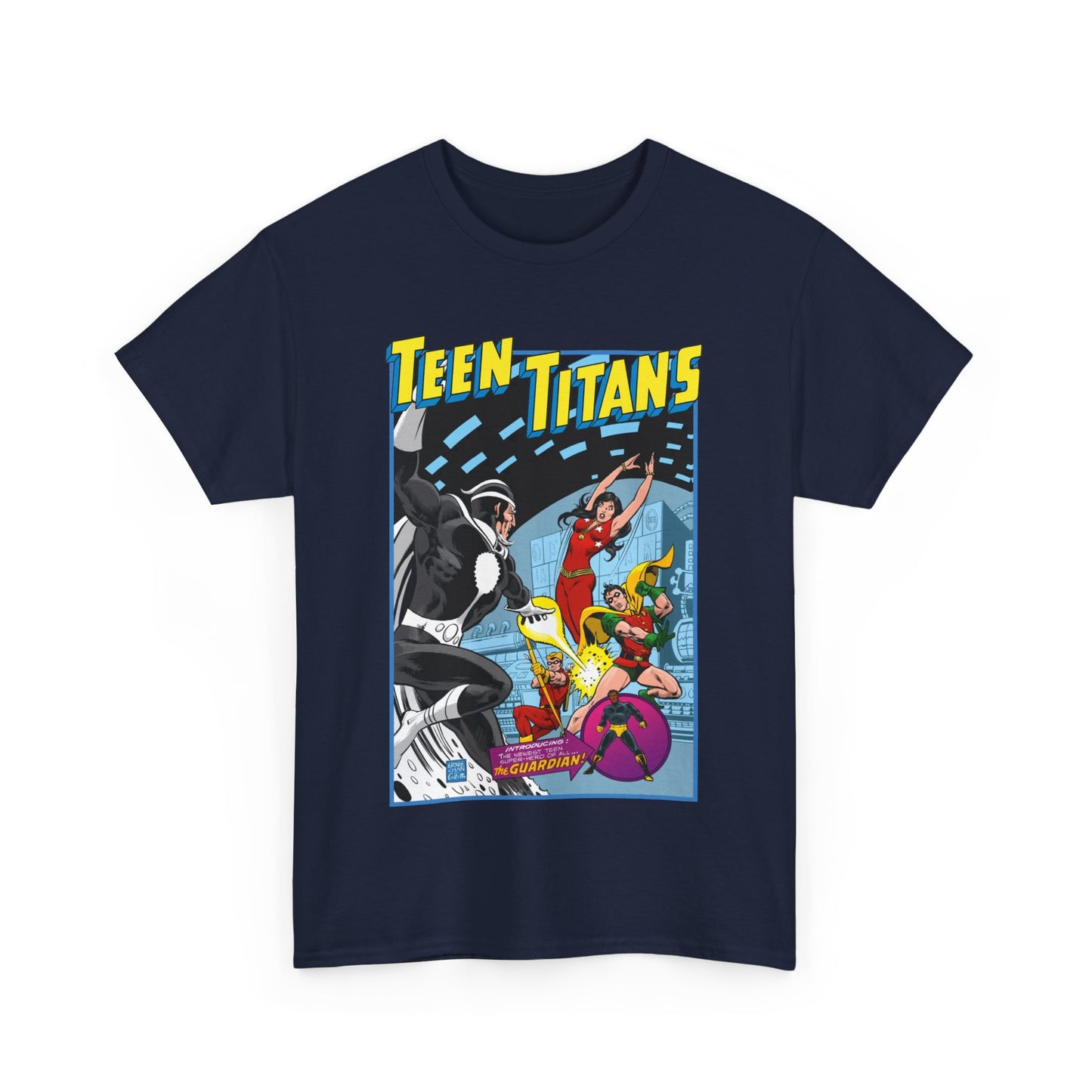 Teen Titans T-Shirt - Bronze Age DC Comics - Dr Light, Wonder Girl, Robin, Mal, Guardian, Speedy - Ernie Chan Cover Art from Issue #44