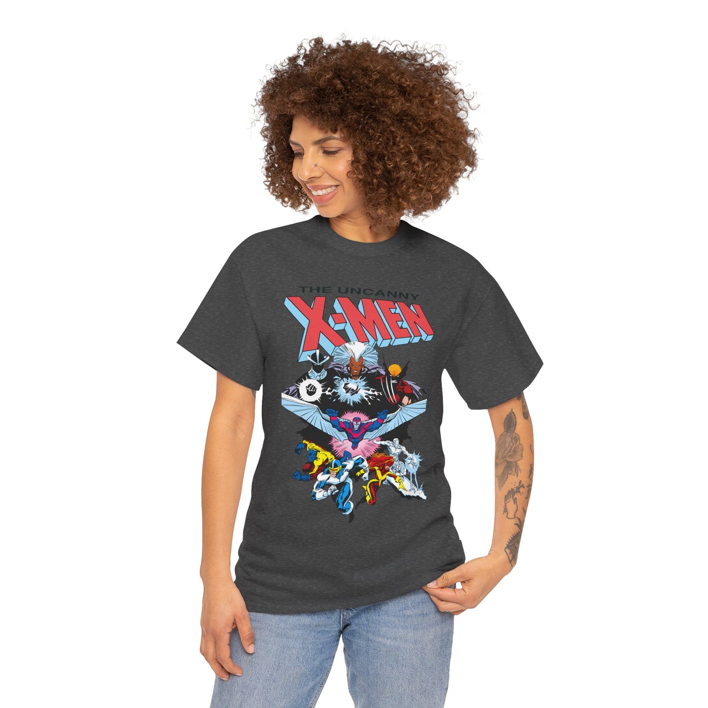 X-Men/X-Factor T-Shirt - Cyclops, Storm, Jean Grey, Iceman, Beast, Wolverine - Marvel Comics - From the Inferno Storyline - Mutant Battle