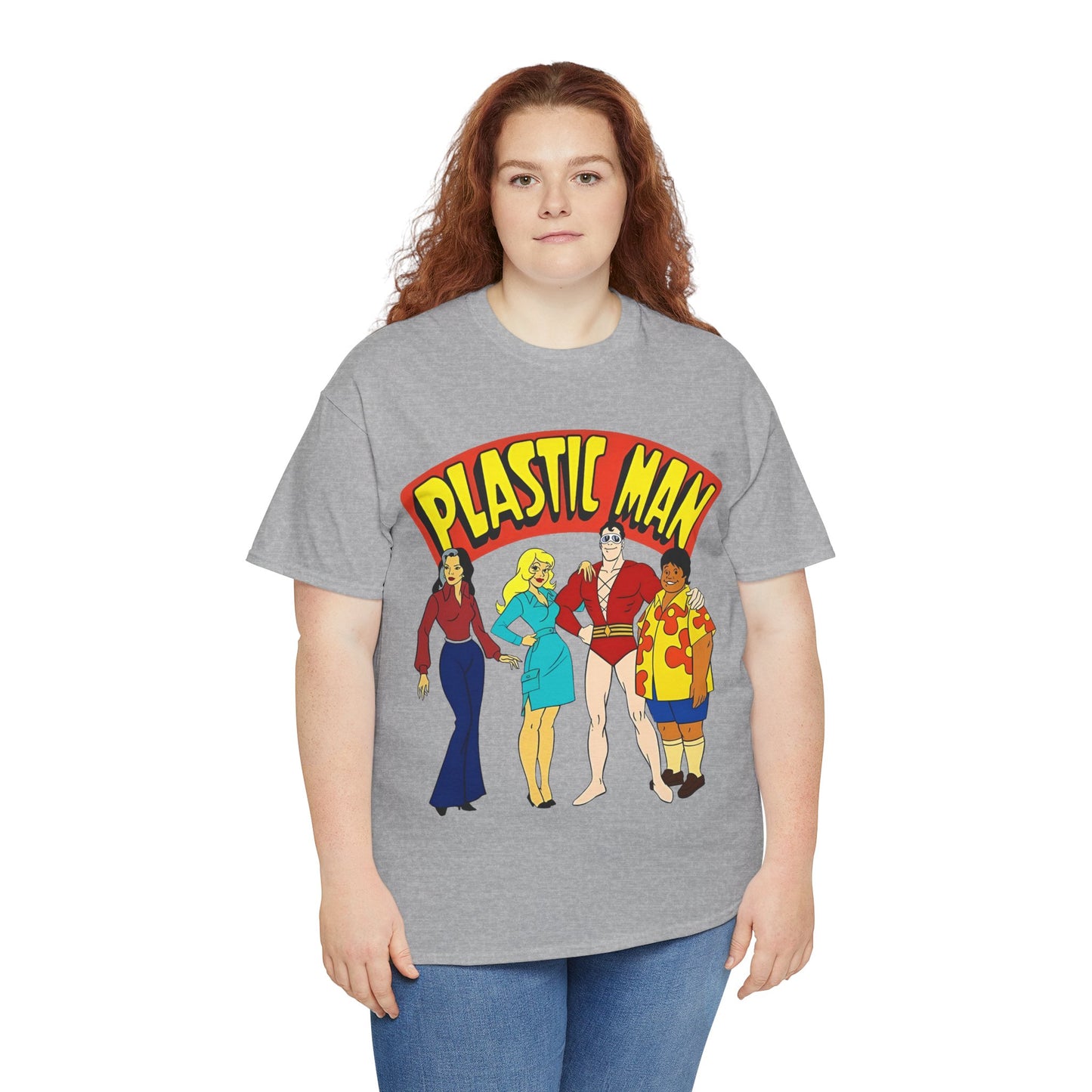 Plastic Man T-Shirt - Penny, Hula-Hula - Ruby-Spears Saturday Morning Cartoon 1980s - DC Comics Character