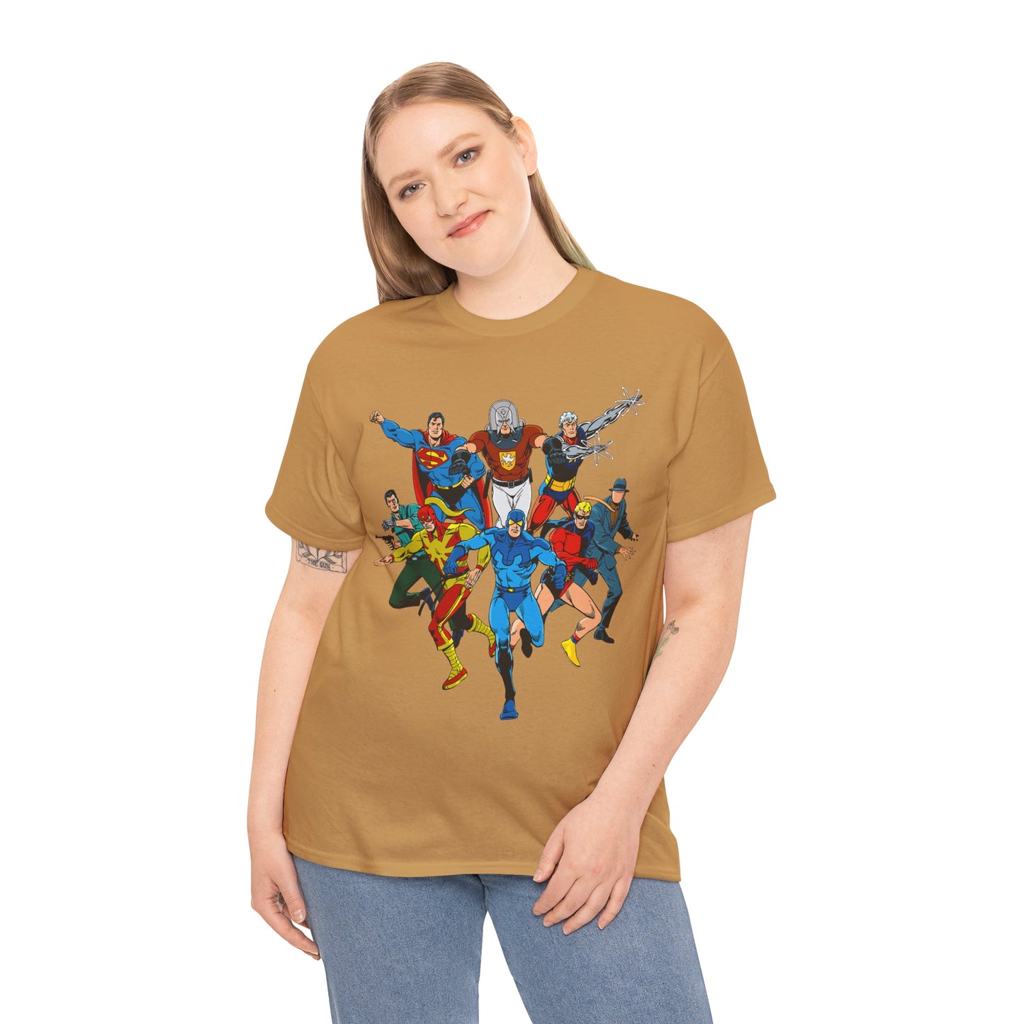 Charlton Characters T-Shirt - DC Comics - Captain Atom, Peacemaker, The Question, Blue Beetle, Judomaster
