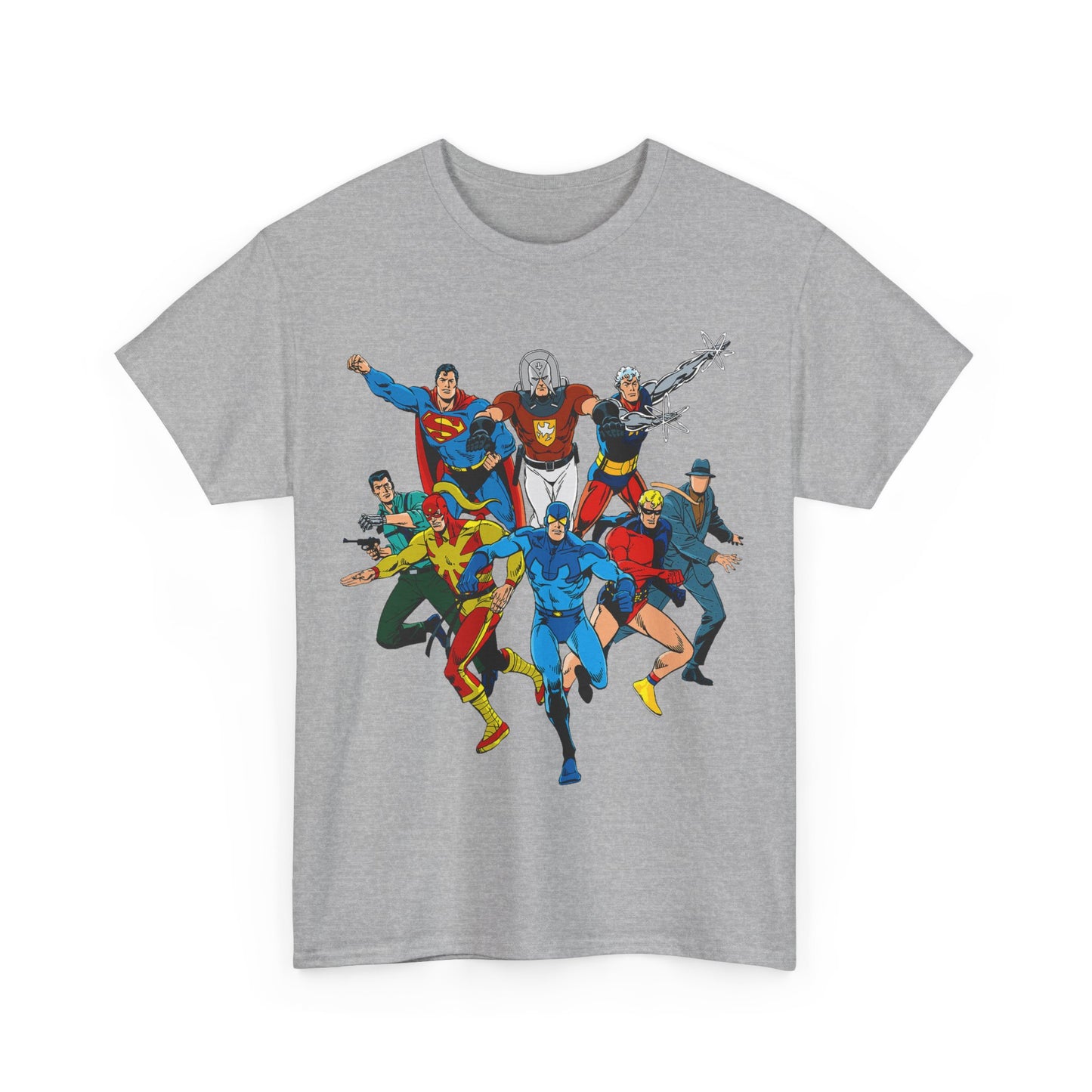 Charlton Characters T-Shirt - DC Comics - Captain Atom, Peacemaker, The Question, Blue Beetle, Judomaster