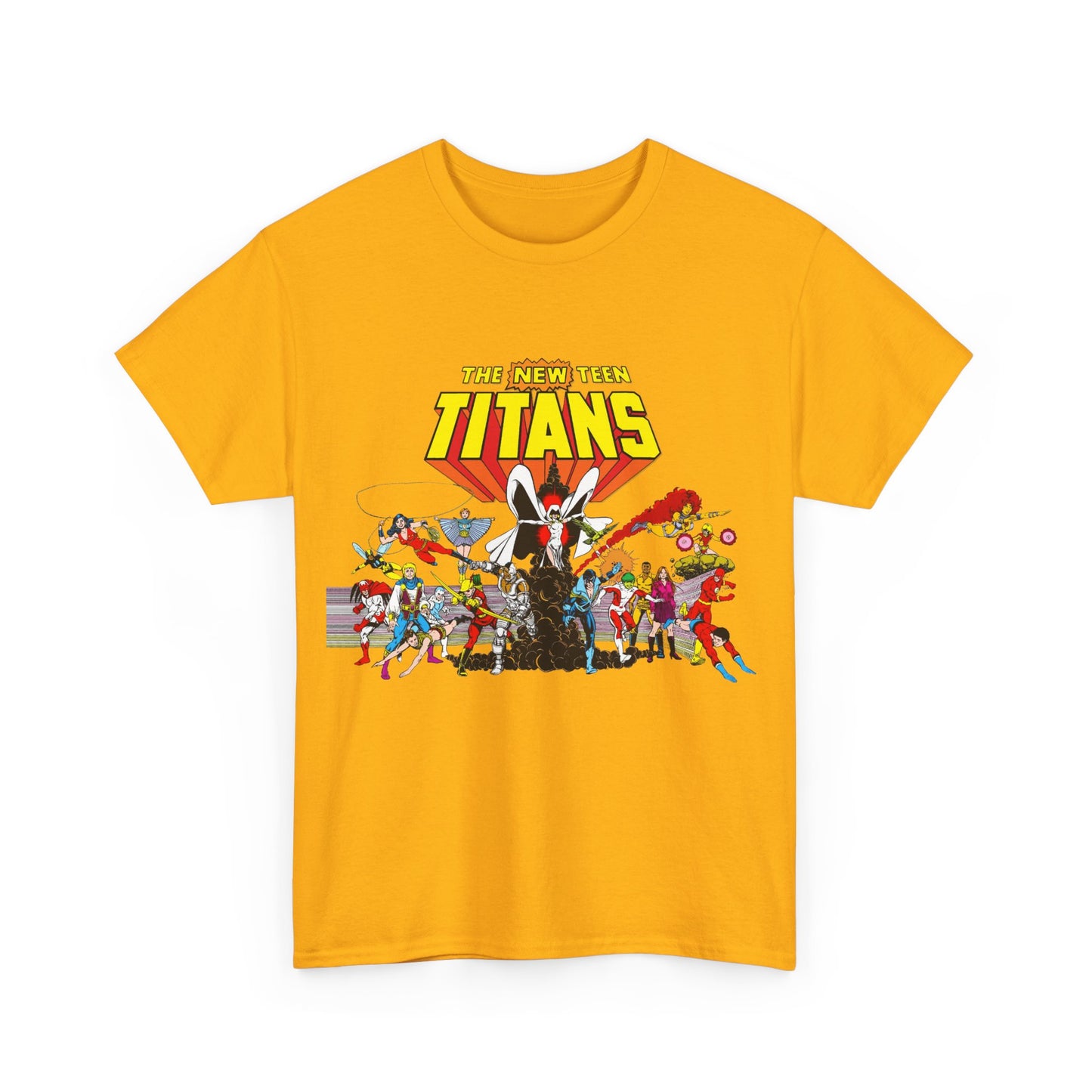 New Teen Titans T-Shirt - George Perez Art - Nightwing, Starfire, Cyborg, Speedy, Bumblebee, Hawk, Dove, Speedy, Wonder Girl, Terra, Lilith - DC Comics