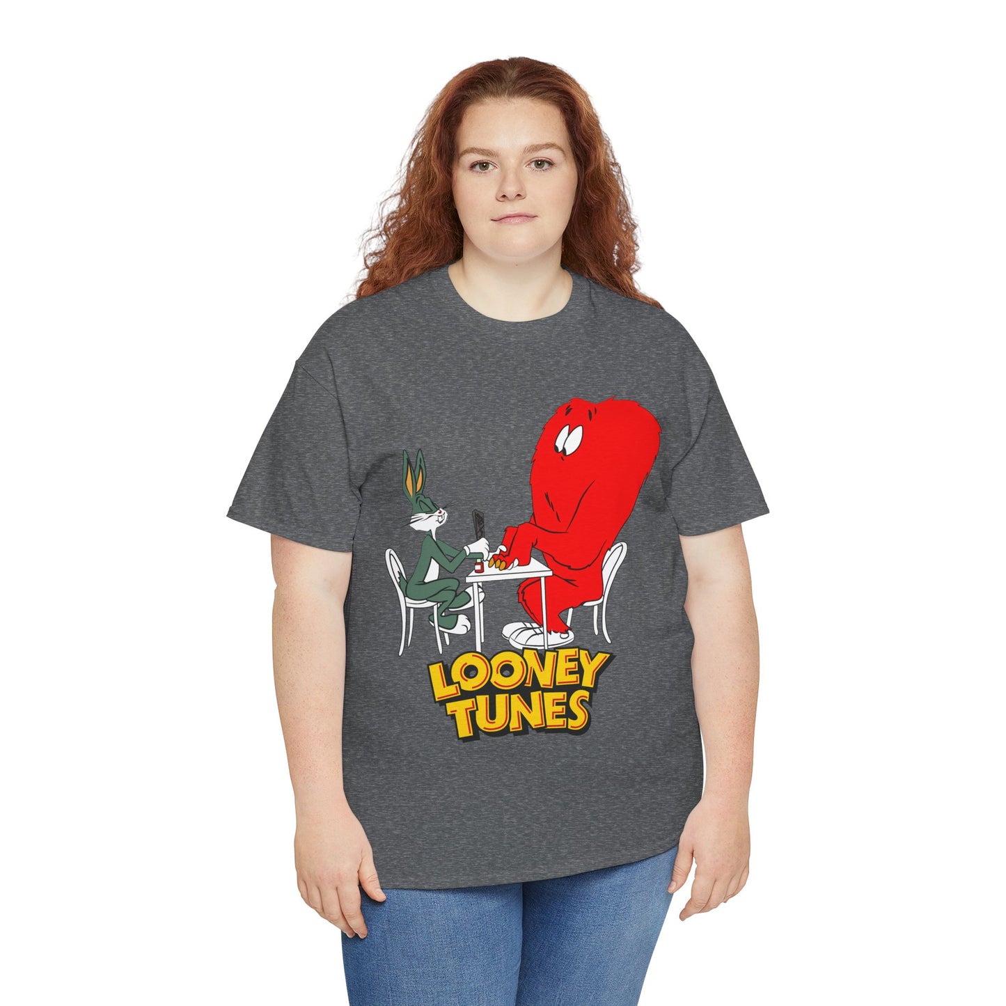 Bugs Bunny & Gossamer T-Shirt - Looney Tunes Cartoon - Popular Halloween Monster Getting a Manicure - Funny, Humorous Image