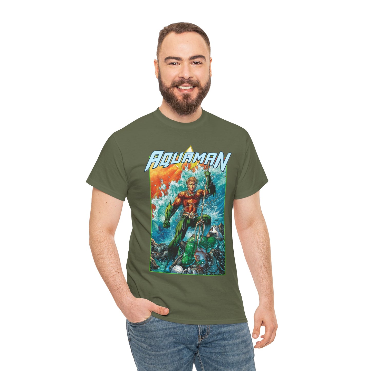 Aquaman T-Shirt - Jim Lee Art - DC New 52 - Arthur Curry, King of Atlantis - DC Comics