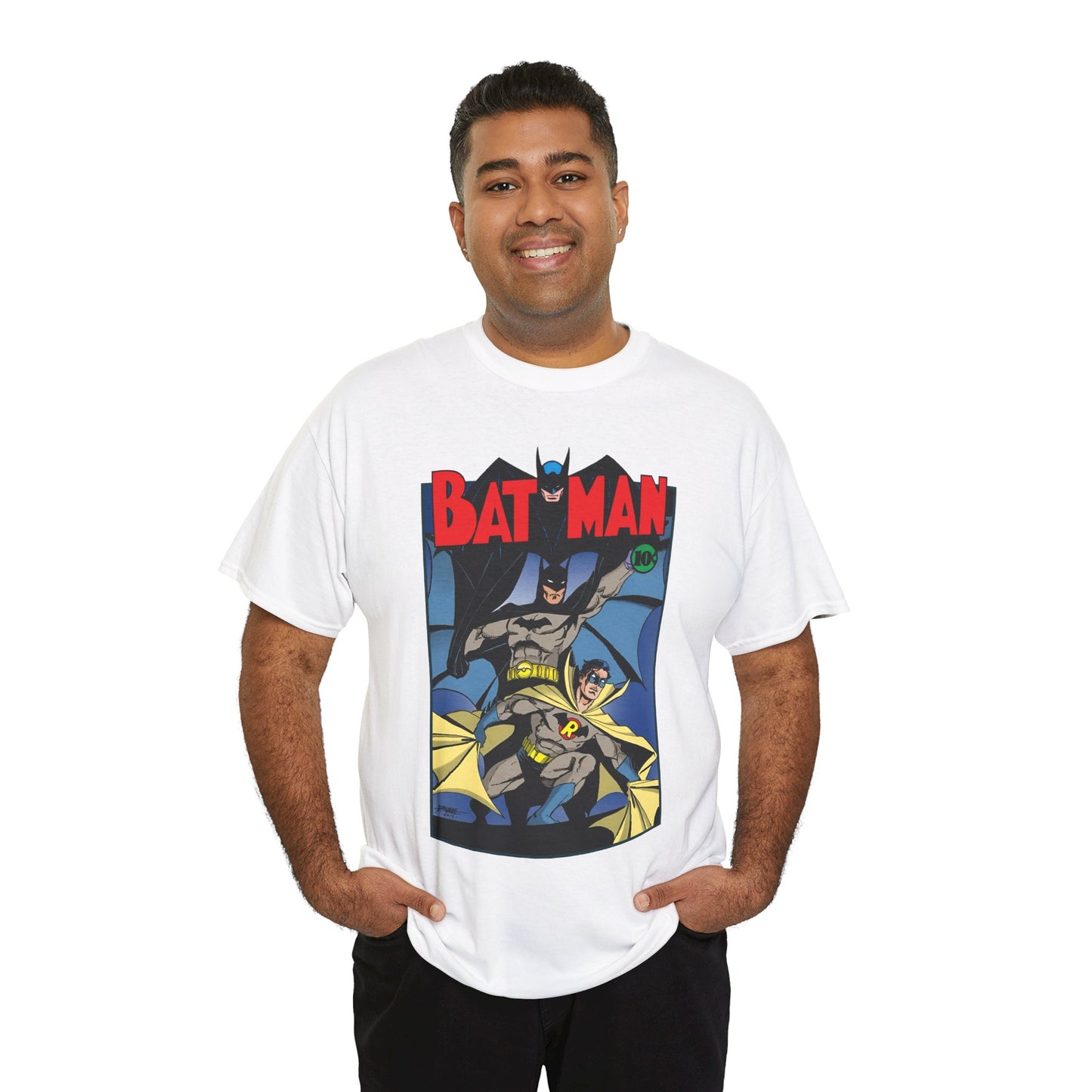 Batman & Robin T-Shirt - George Perez Art - Earth 2 - DC Comics - Golden Age JSA - Bruce Wayne & Dick Grayson