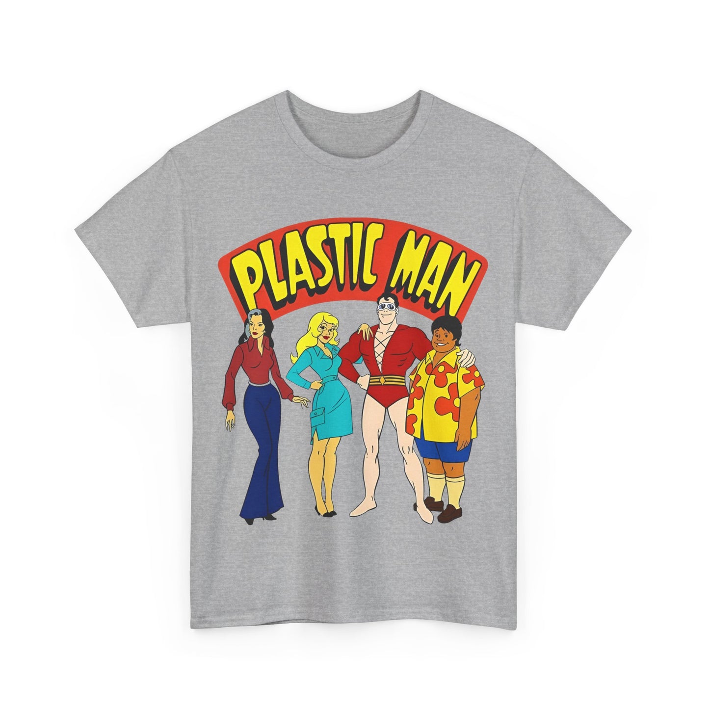 Plastic Man T-Shirt - Penny, Hula-Hula - Ruby-Spears Saturday Morning Cartoon 1980s - DC Comics Character