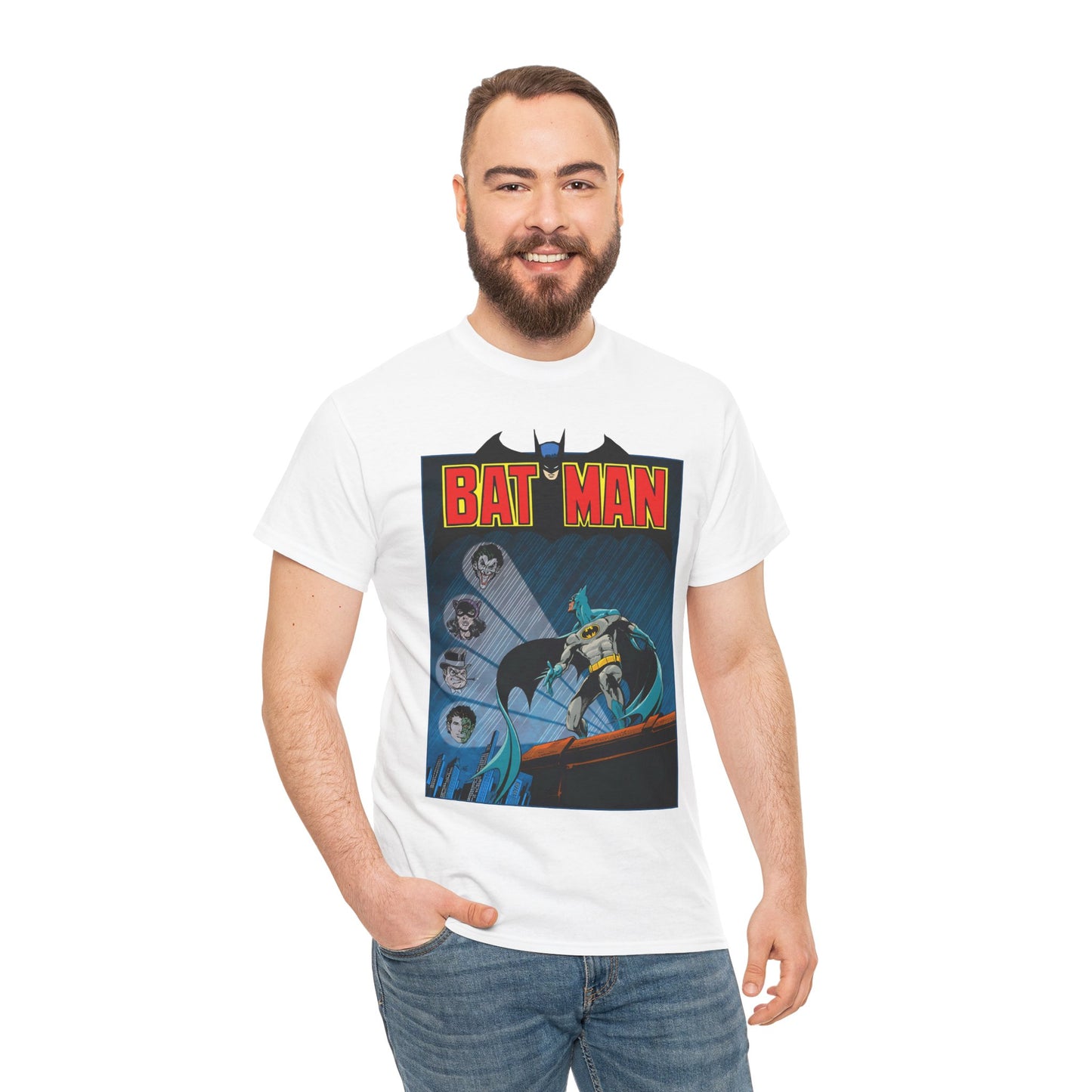 Batman T-Shirt - DC Comics - Catwoman, Joker, Two-Face, Penguin - Bronze Age Art - Gotham City
