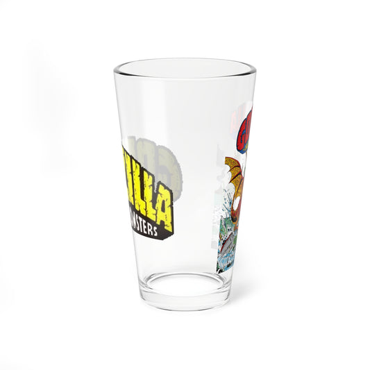 Godzilla Pint Glass, 16oz - Marvel Comics 1970s Comic Book Art - King of the Monsters - Bronze Age Classic