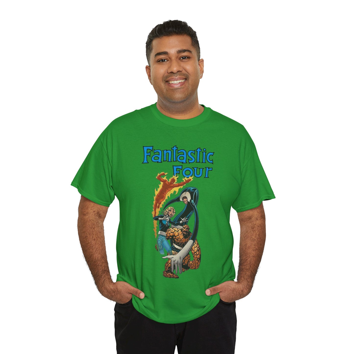 Fantastic Four T-Shirt - John Byrne Art - Invisible Woman, Reed Richards, The Thing, Human Torch - Marvel Comics