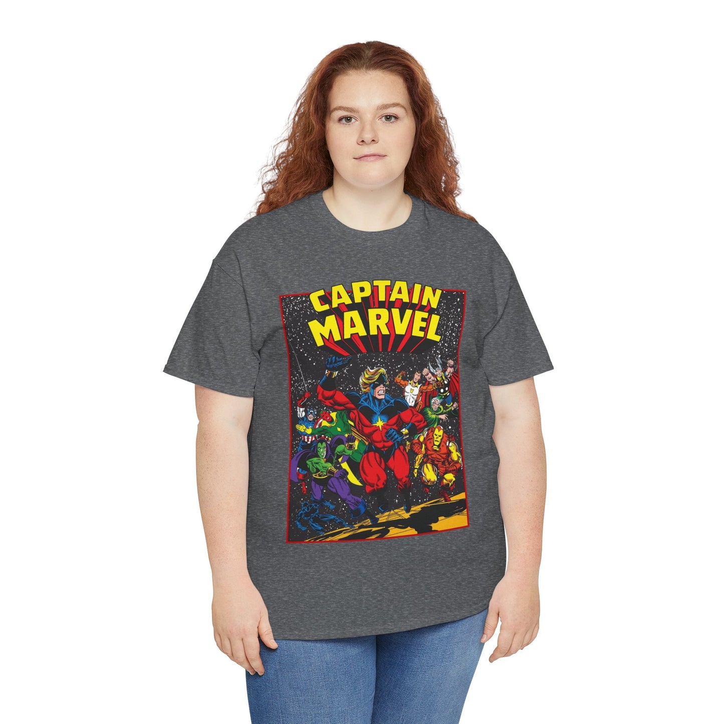 Captain Marvel T-Shirt - Marvel Comics - Jim Starlin Art - Mar-Vell - Kree - Cosmic Hero