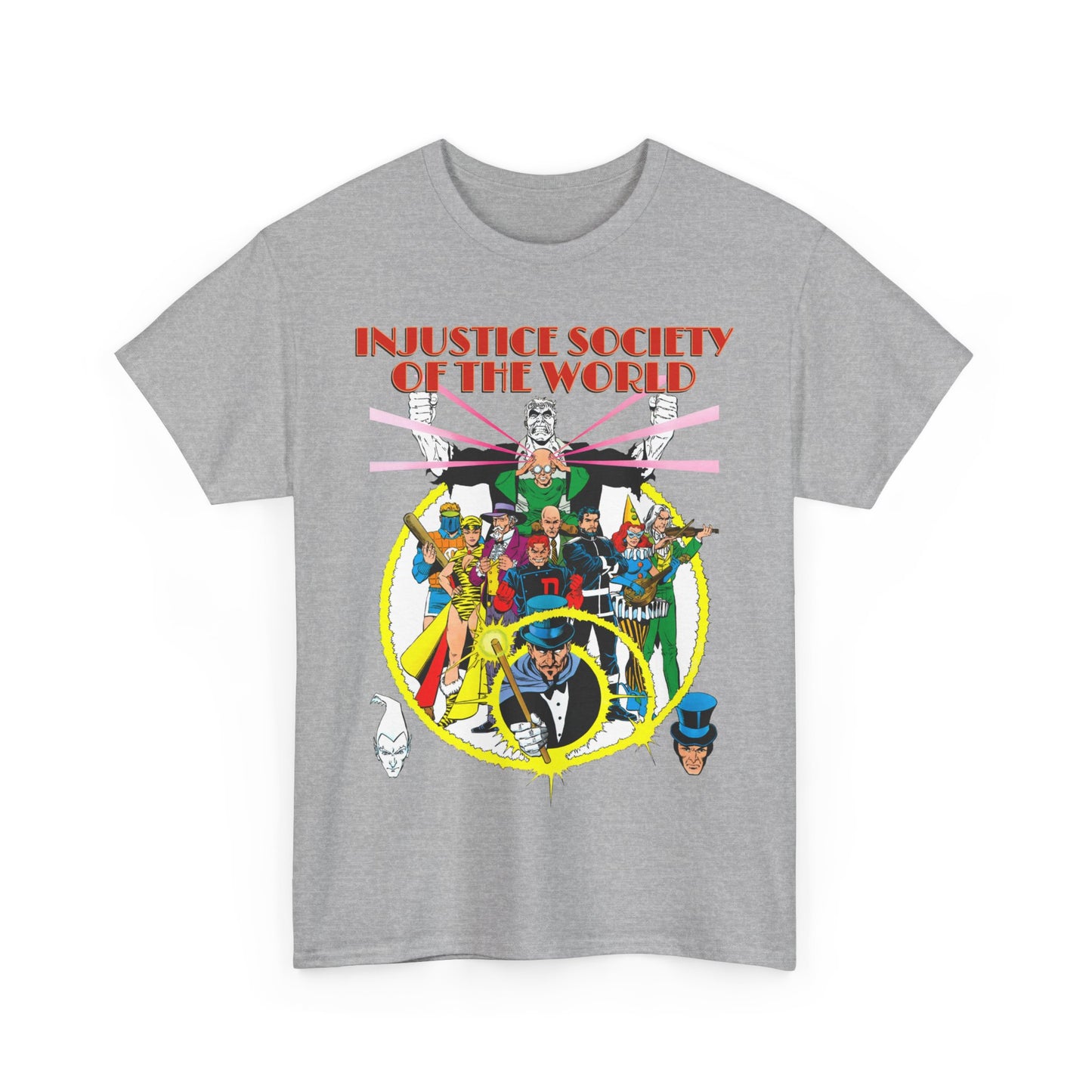 Injustice Society of America T-Shirt - George Perez Art - Justice Society/JSA Foes - Solomon Grundy, Huntress, Per Degaton, The Shade, Vandal Savage - DC Comics - Golden Age
