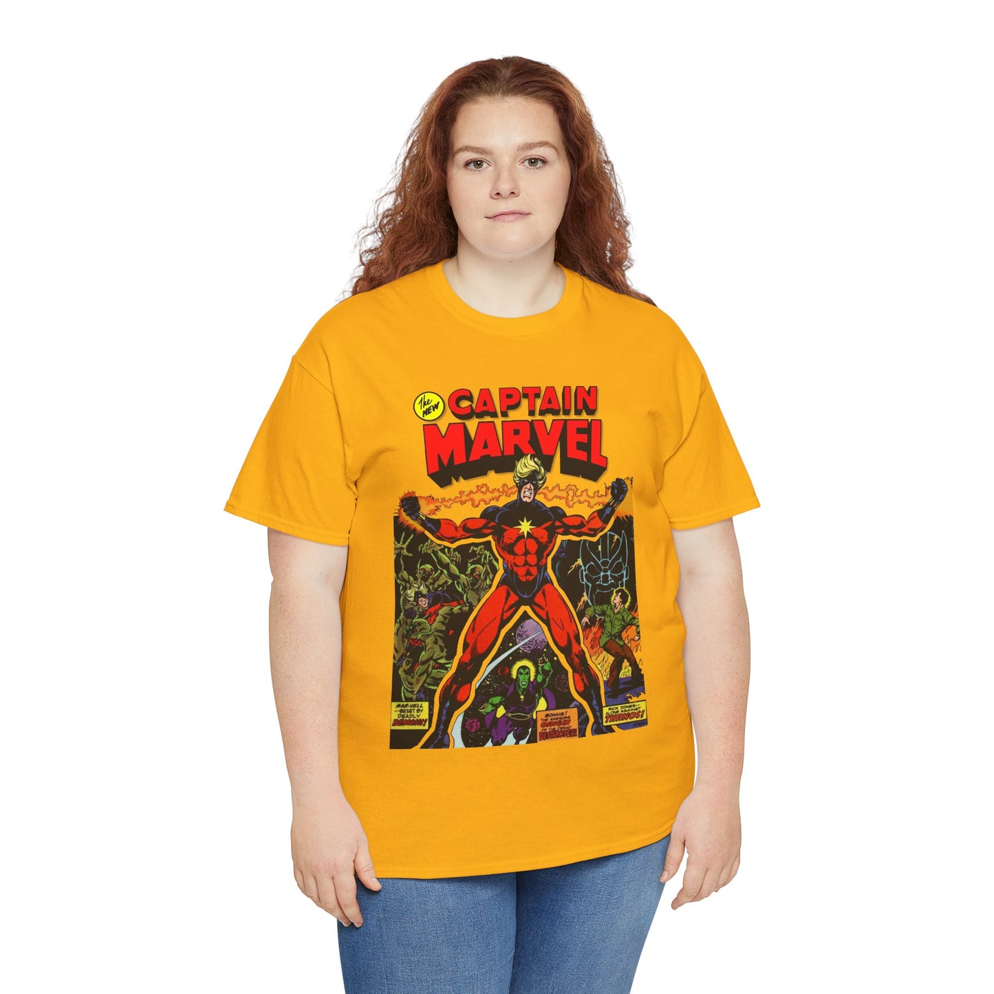 Captain Marvel T-Shirt - Jim Starlin Art - Thanos - Drax the Destroyer - Issue #32 Cover Art