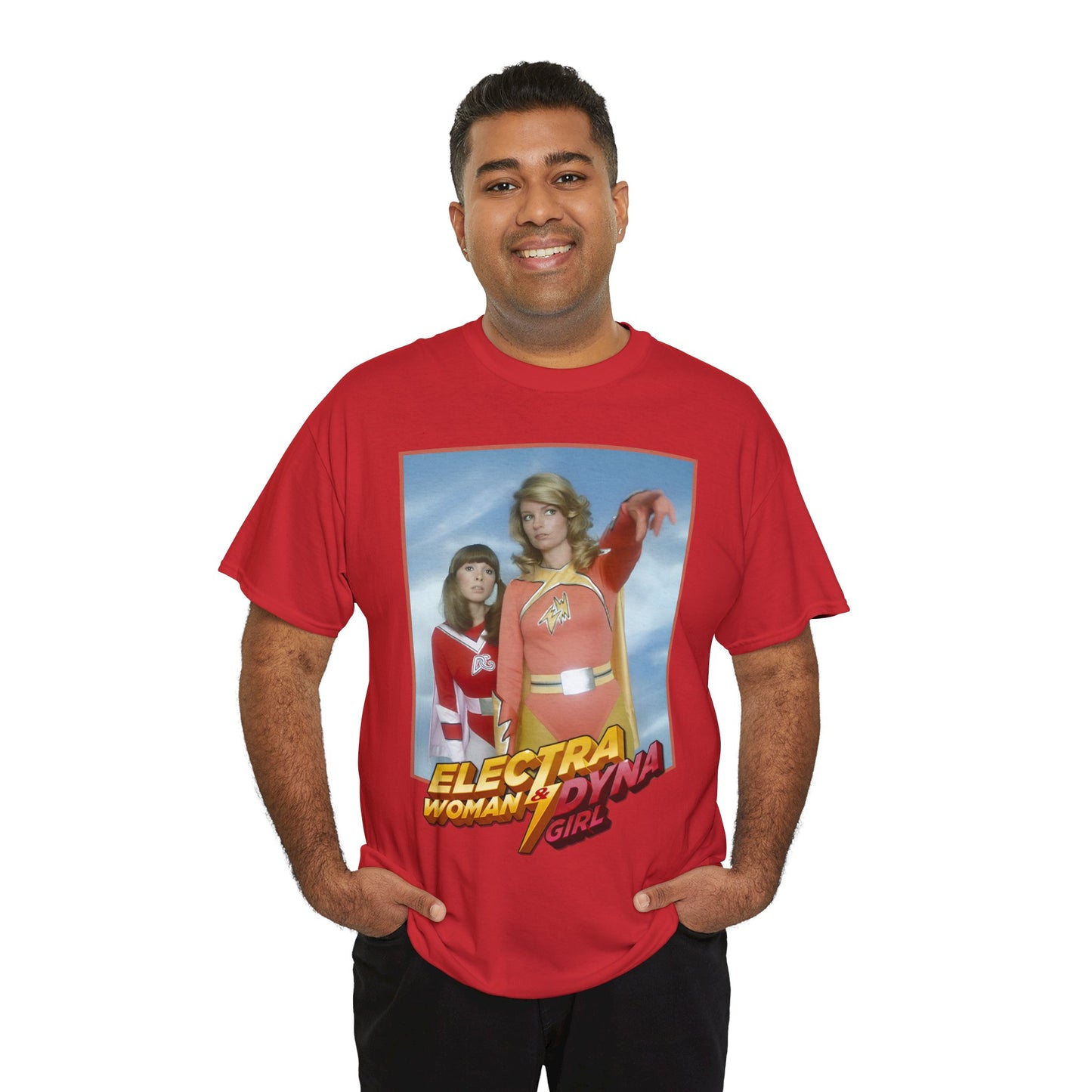 Electra Woman & Dyna Girl T-Shirt - Popular Krofft Supershow Characters from the 1970s - Deidre Hall & Judy Strangis