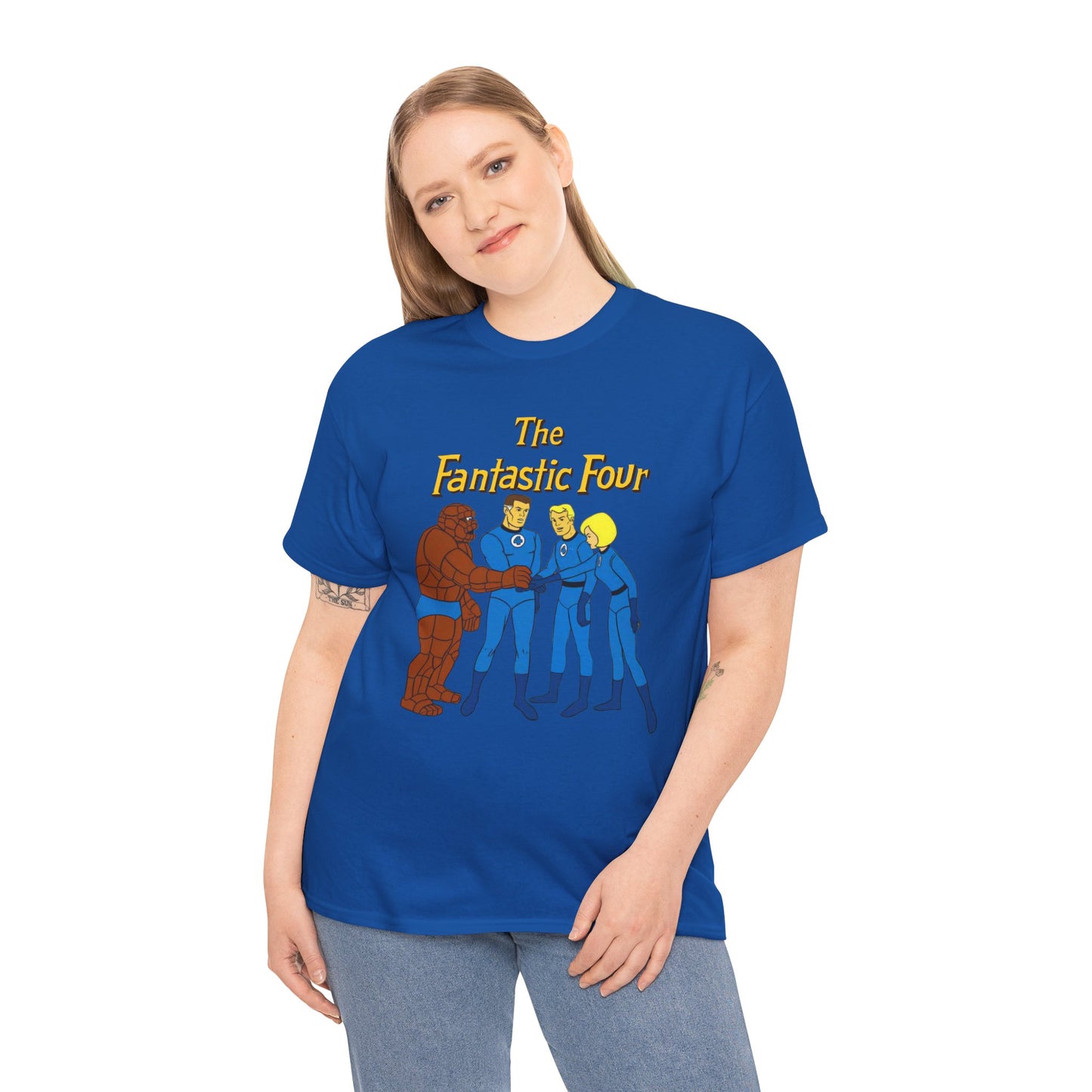 Fantastic Four T-Shirt - Hanna-Barbera 1960s Cartoon - Human Torch, The Thing, Invisible Woman - Marvel Comics
