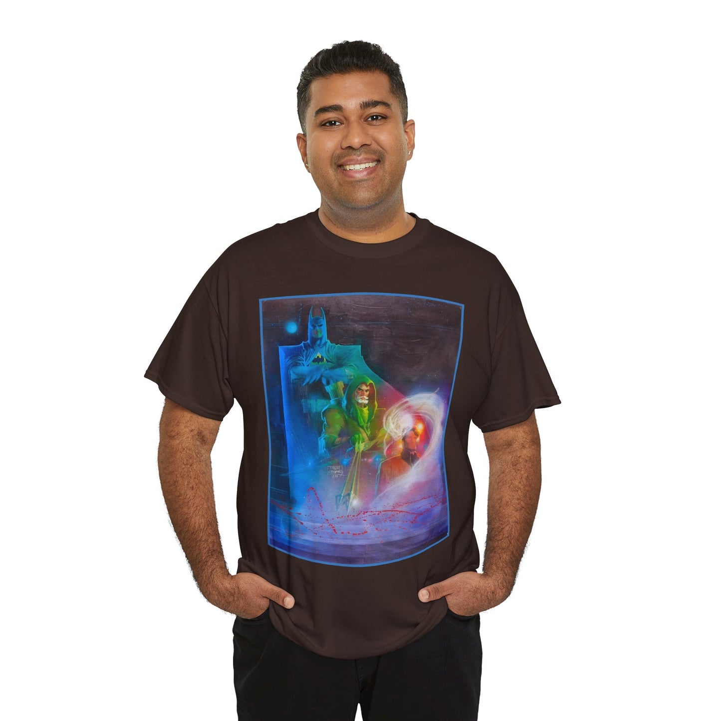 Batman, Green Arrow, Question T-Shirt - Denys Cowan & Bill Sienkiewicz Art - DC Comics - Gotham City