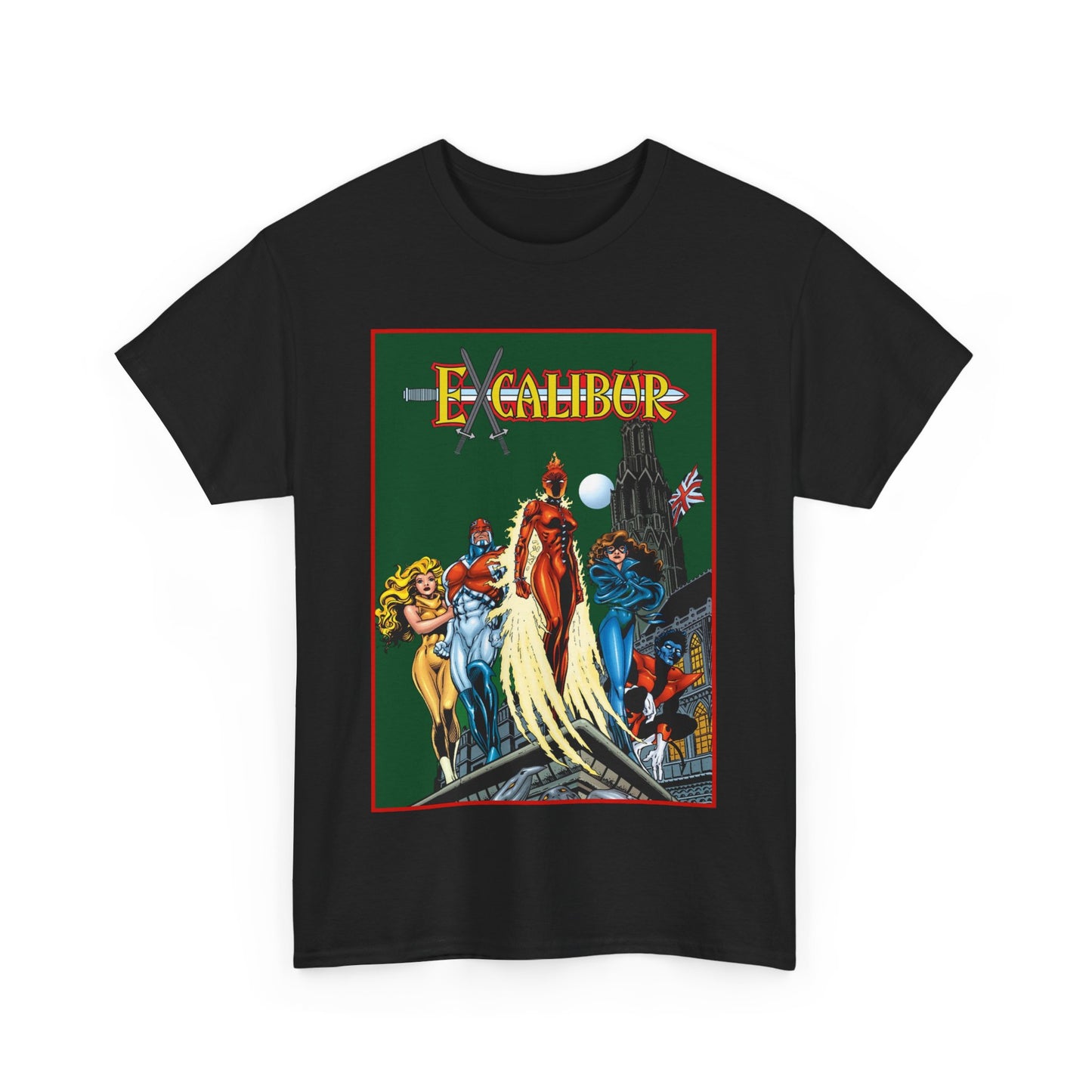 Excalibur T-Shirt - Amazing Alan Davis Art - Nightcrawler, Shadowcat, Captain Britain, Rachel Summers - Marvel Comics - X-Men Spin-Off - Mutants in the UK